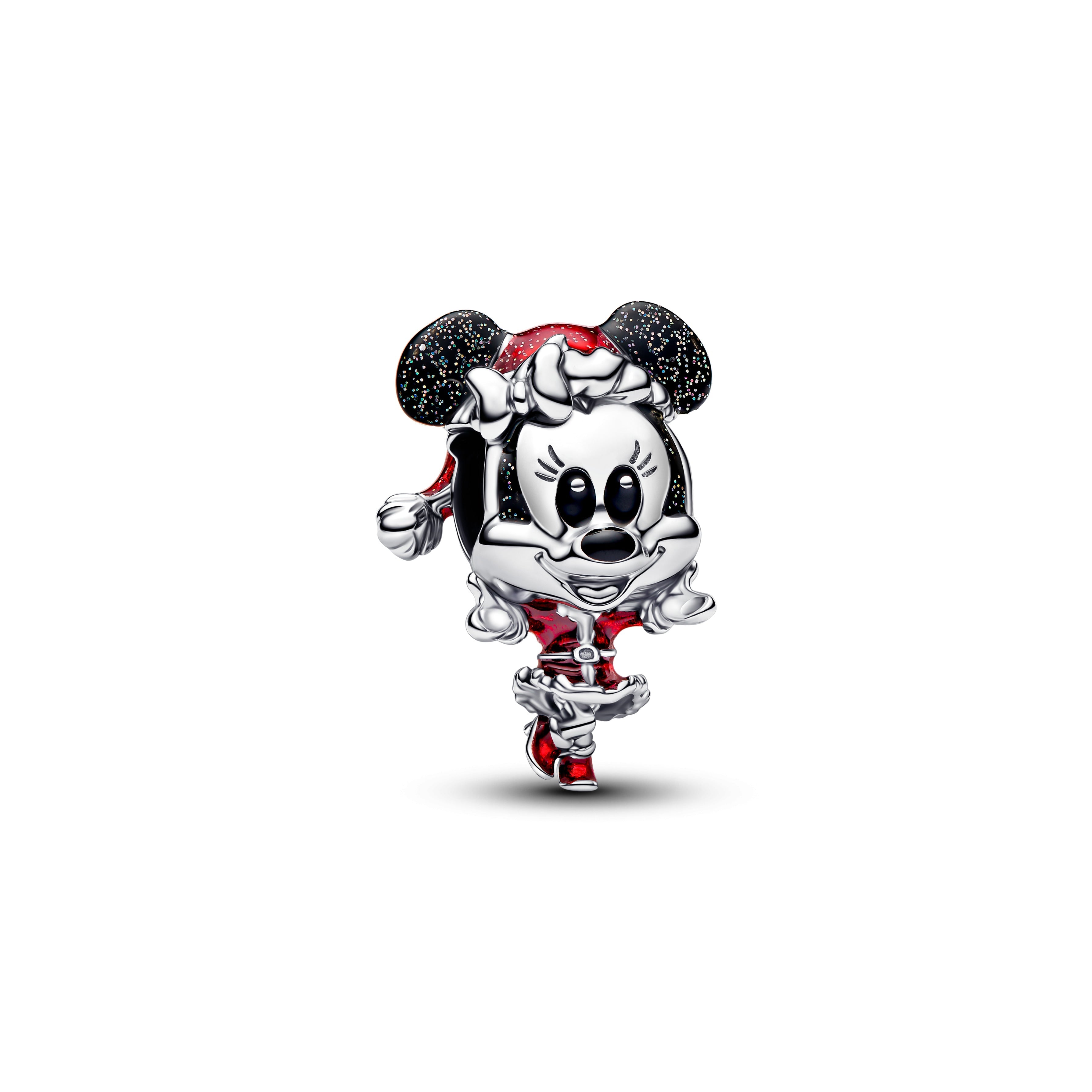 PANDORA Disney Minnie Mouse Holiday Charm Enamel Black Christmas Charms Bracelet Charm Jewelry Gift