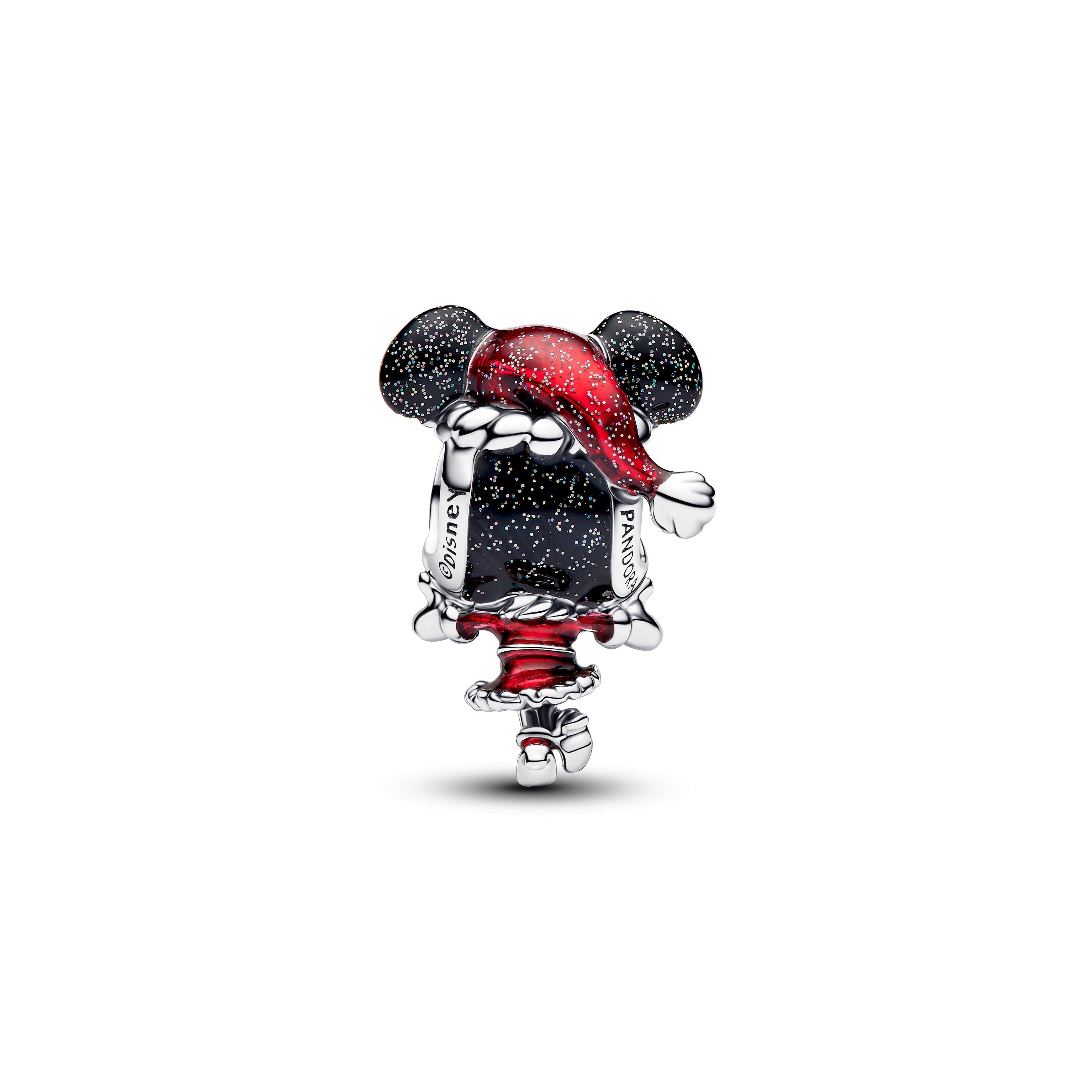 PANDORA Disney Minnie Mouse Holiday Charm Enamel Black Christmas Charms Bracelet Charm Jewelry Gift