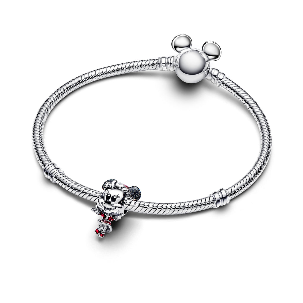 PANDORA Disney Minnie Mouse Holiday Charm Enamel Black Christmas Charms Bracelet Charm Jewelry Gift