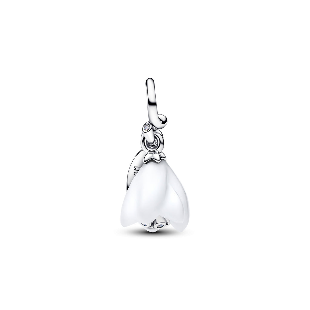 PANDORA Snowdrop Flower Dangle Charm Cubic Zirconia White Christmas Charms Bracelet Charm Jewelry Gift