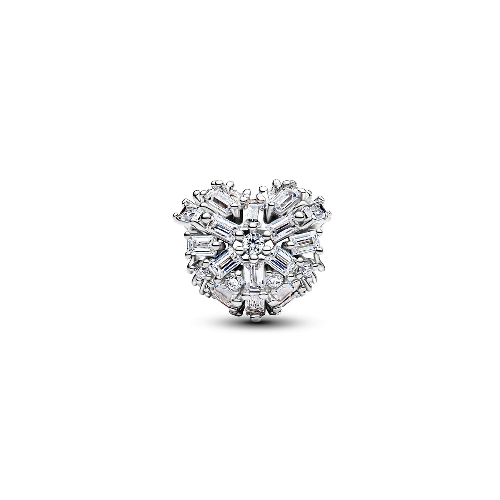 PANDORA Sparkling Heart Charm Cubic Zirconia Silver Christmas Charms Bracelet Charm Jewelry Gift