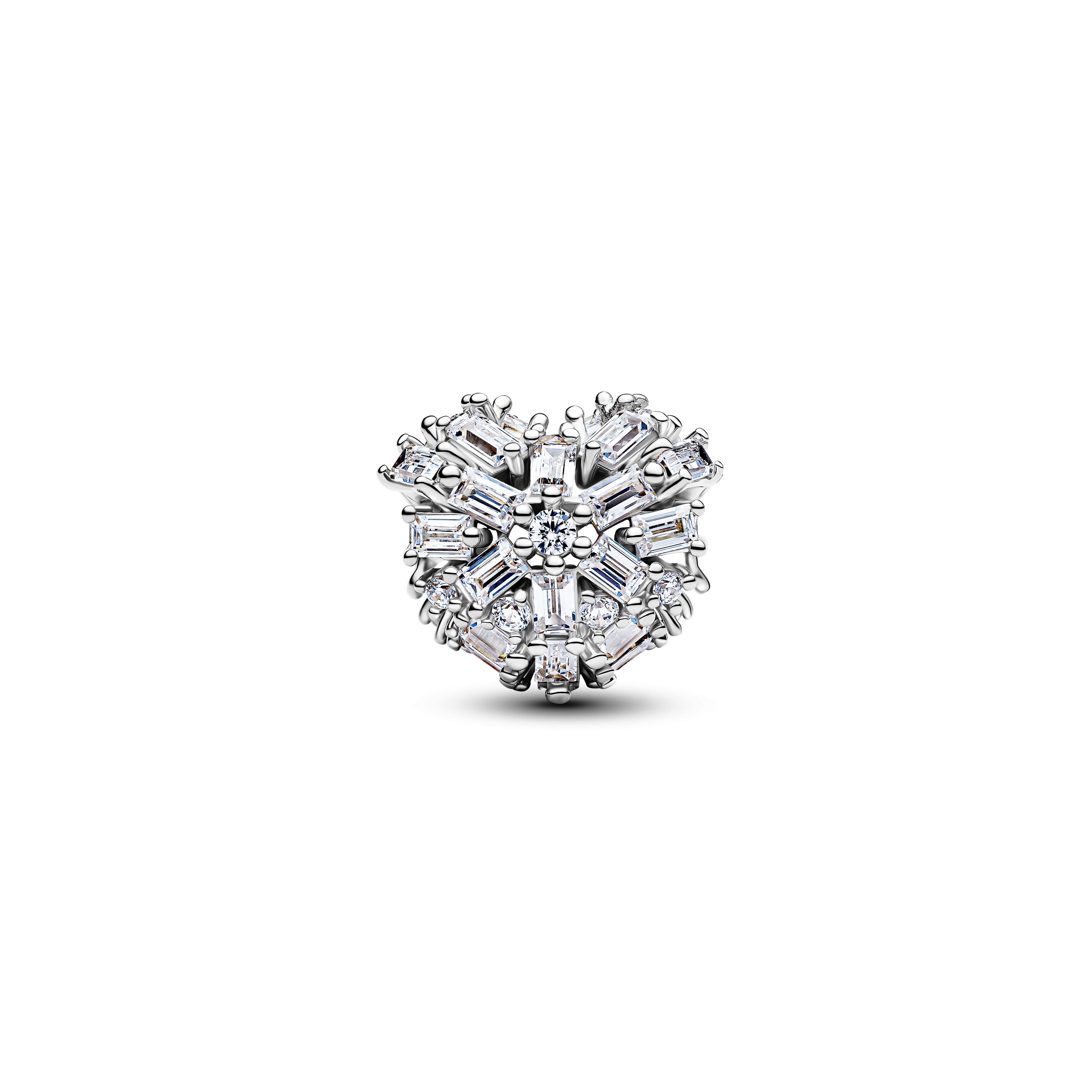 PANDORA Sparkling Heart Charm Cubic Zirconia Silver Christmas Charms Bracelet Charm Jewelry Gift