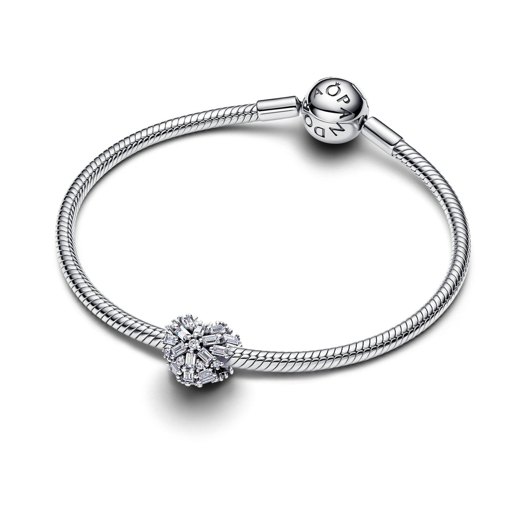 PANDORA Sparkling Heart Charm Cubic Zirconia Silver Christmas Charms Bracelet Charm Jewelry Gift
