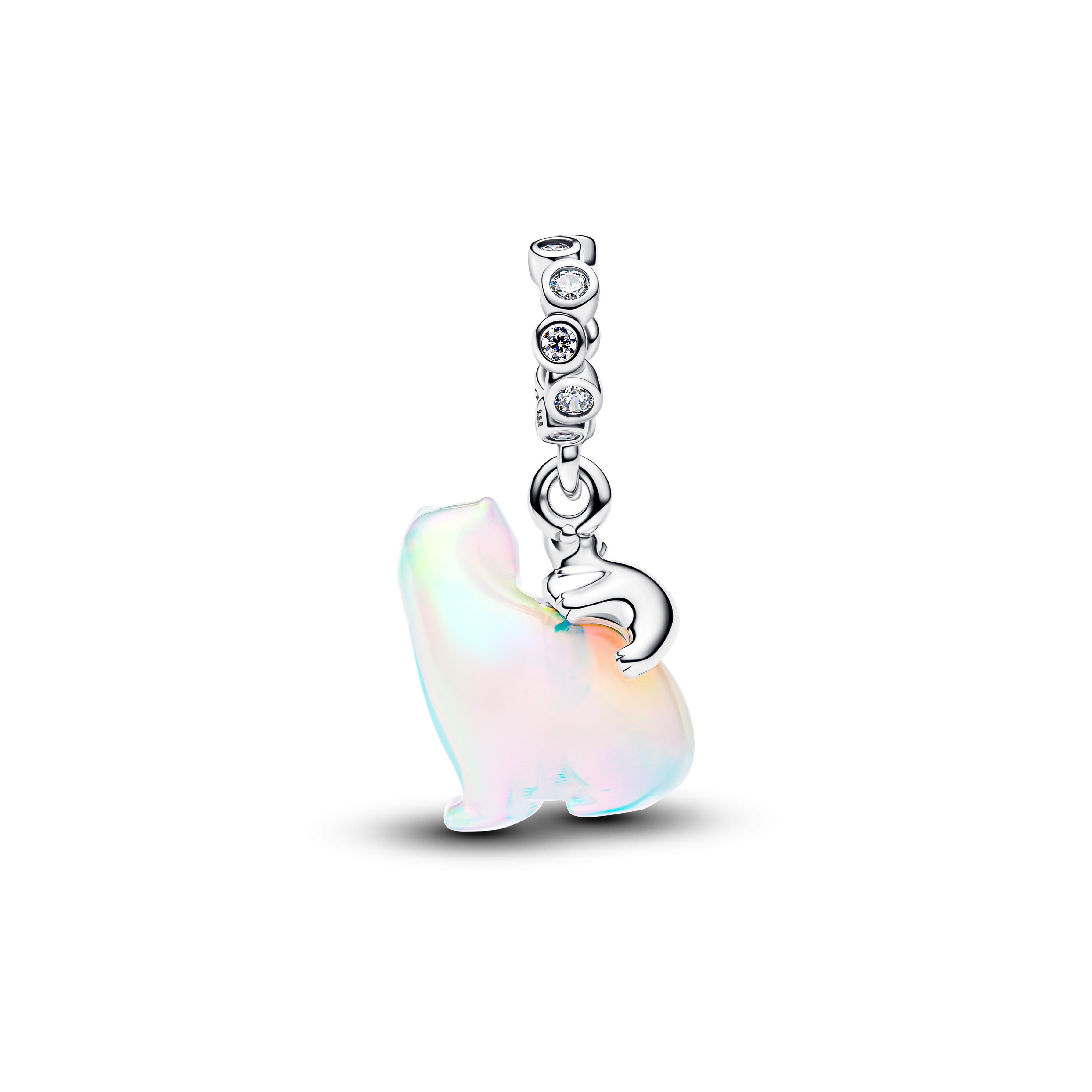 PANDORA Polar Bear Mother And Cub Dangle Charm Aurora Lab Grown Opal Resin Silver Christmas Charms Bracelet Charm Jewelry Gift