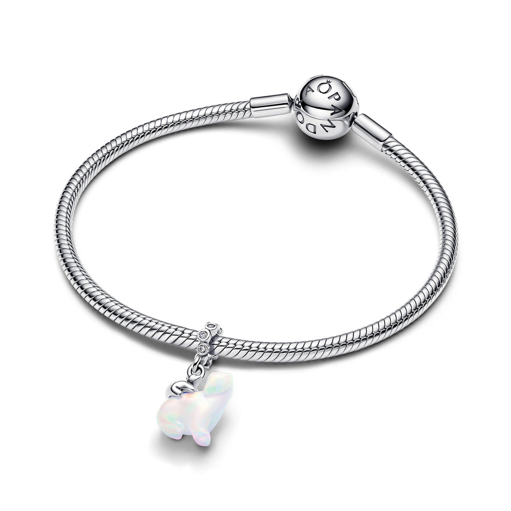 PANDORA Polar Bear Mother And Cub Dangle Charm Aurora Lab Grown Opal Resin Silver Christmas Charms Bracelet Charm Jewelry Gift