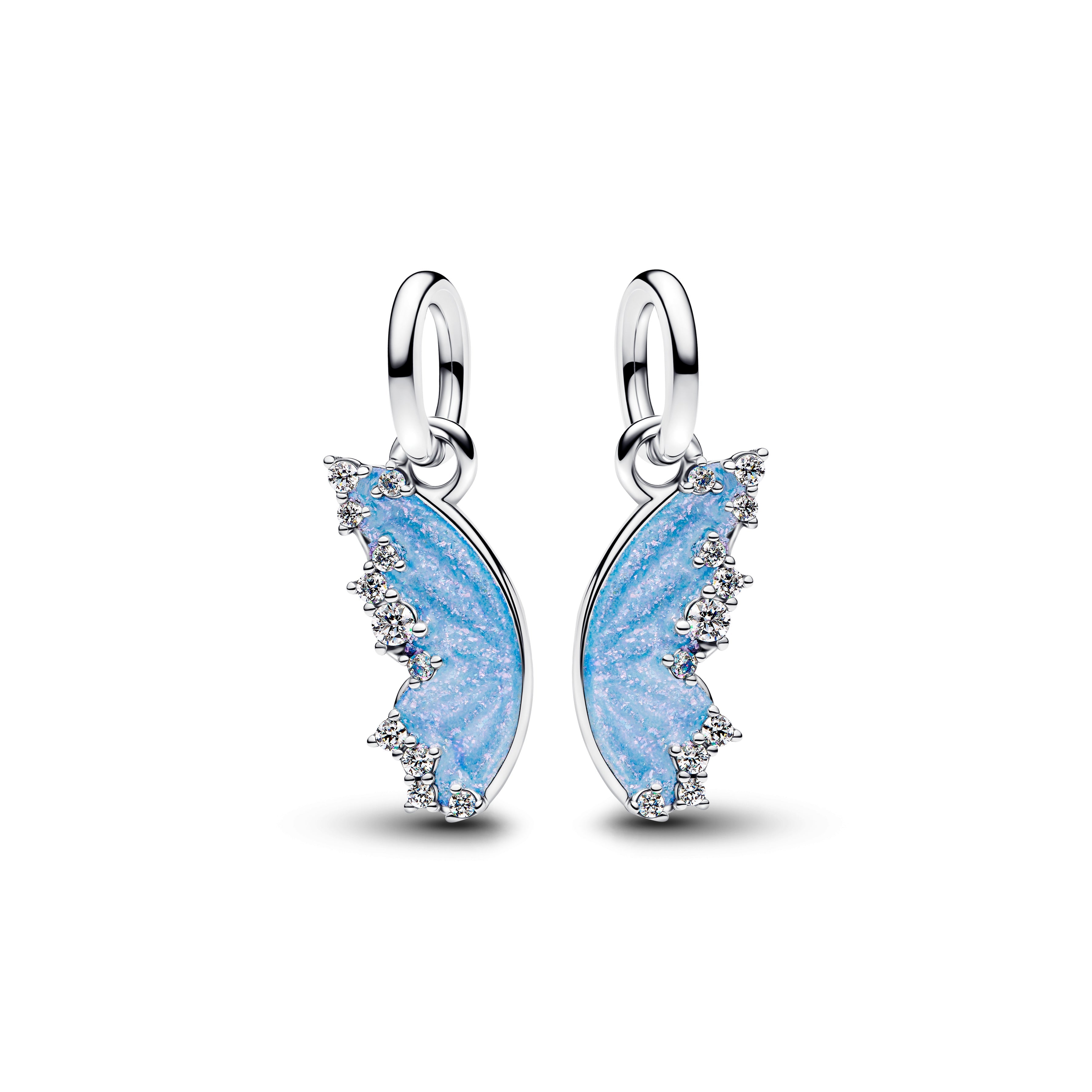 PANDORA Splittable Butterfly Dangle Charm Cubic Zirconia Blue Animals Charms Bracelet Charm Jewelry Gift
