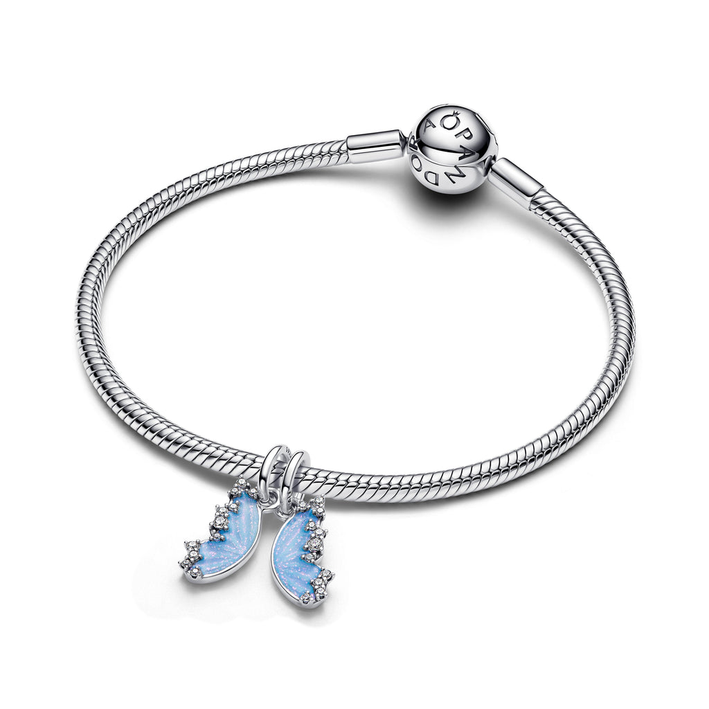 PANDORA Splittable Butterfly Dangle Charm Cubic Zirconia Blue Animals Charms Bracelet Charm Jewelry Gift