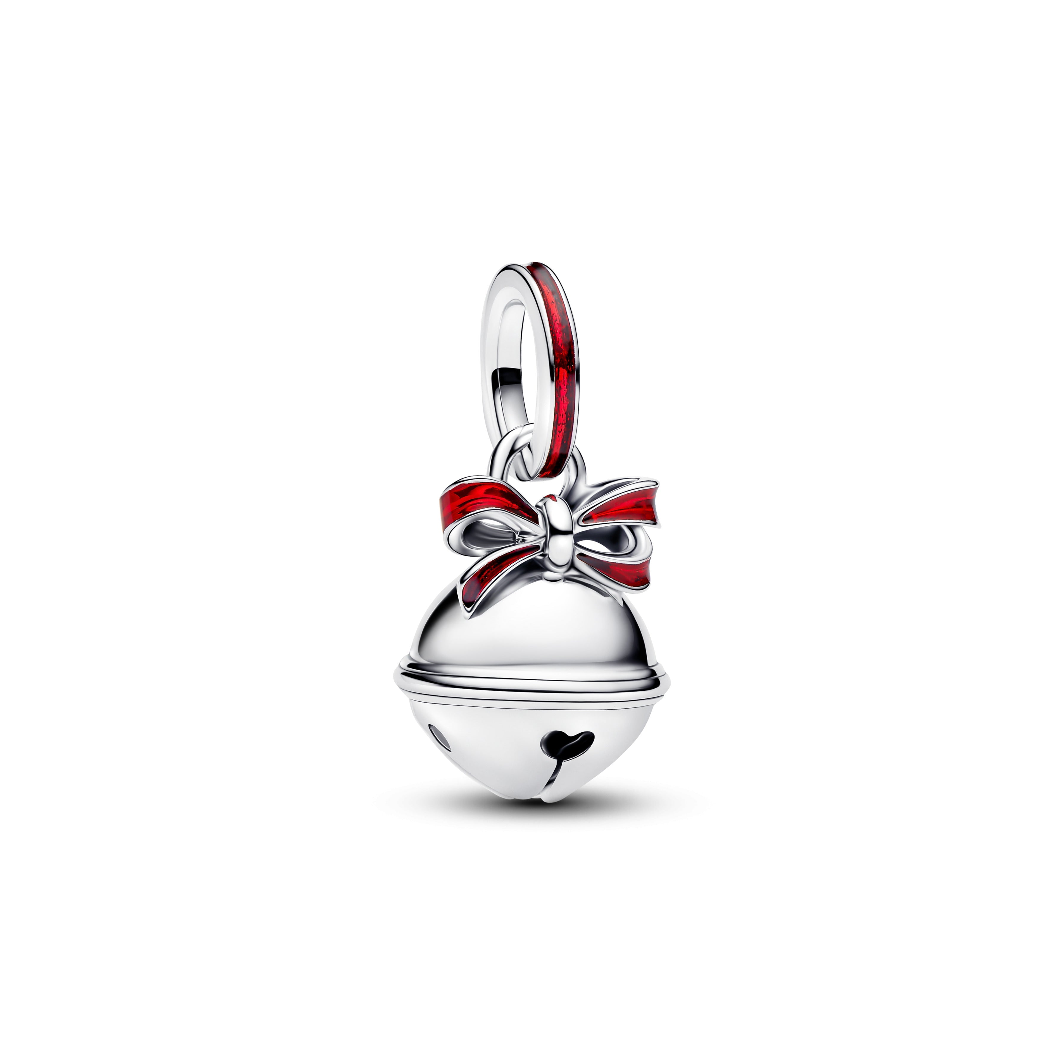 PANDORA Holiday Bell Dangle Charm Enamel Red Christmas Charms Bracelet Charm Jewelry Gift