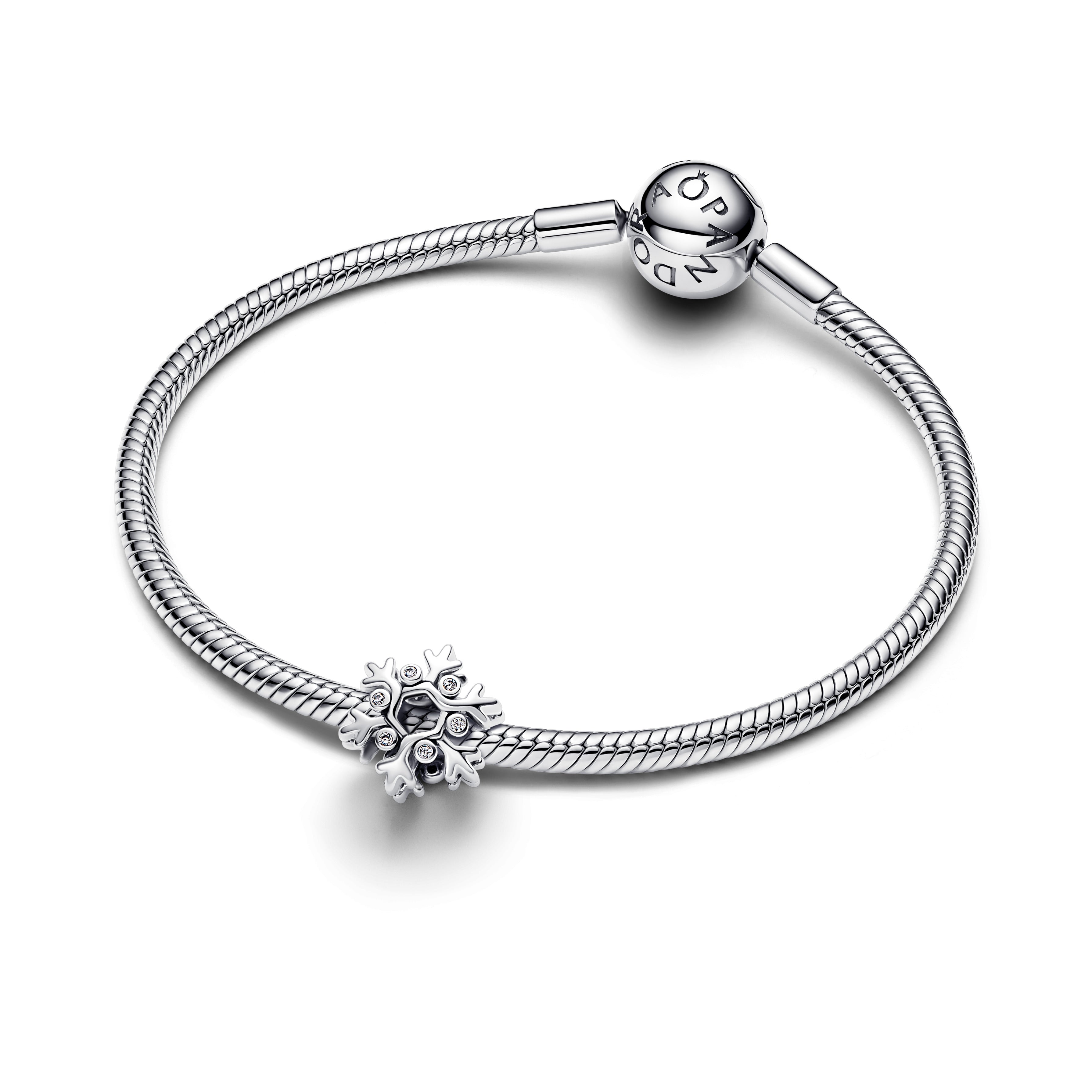PANDORA Snowflake Charm Cubic Zirconia Christmas Charms Bracelet Charm Jewelry Gift