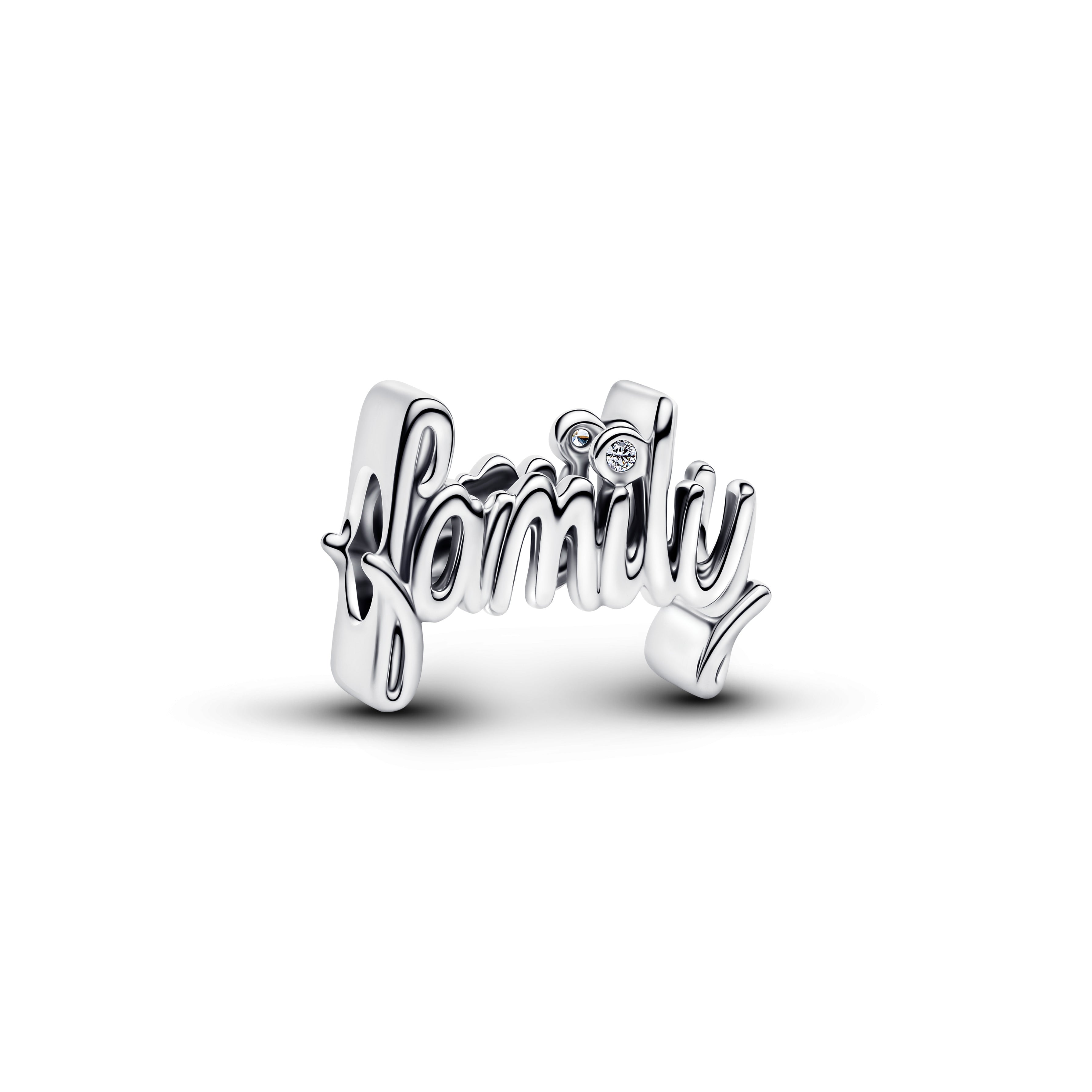 PANDORA Handwritten Family Charm Cubic Zirconia Silver Family And Friends Charms Bracelet Charm Jewelry Gift