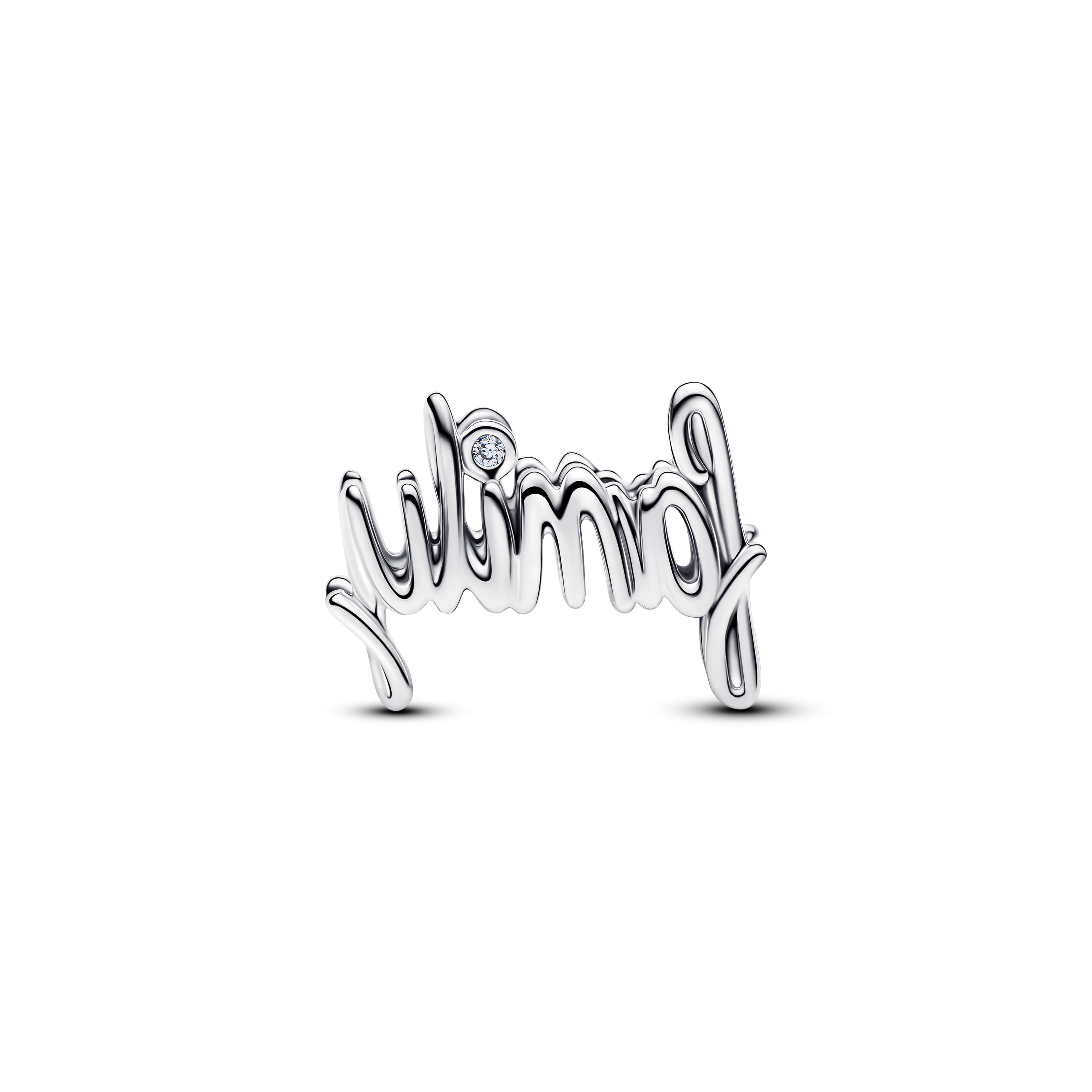 PANDORA Handwritten Family Charm Cubic Zirconia Silver Family And Friends Charms Bracelet Charm Jewelry Gift