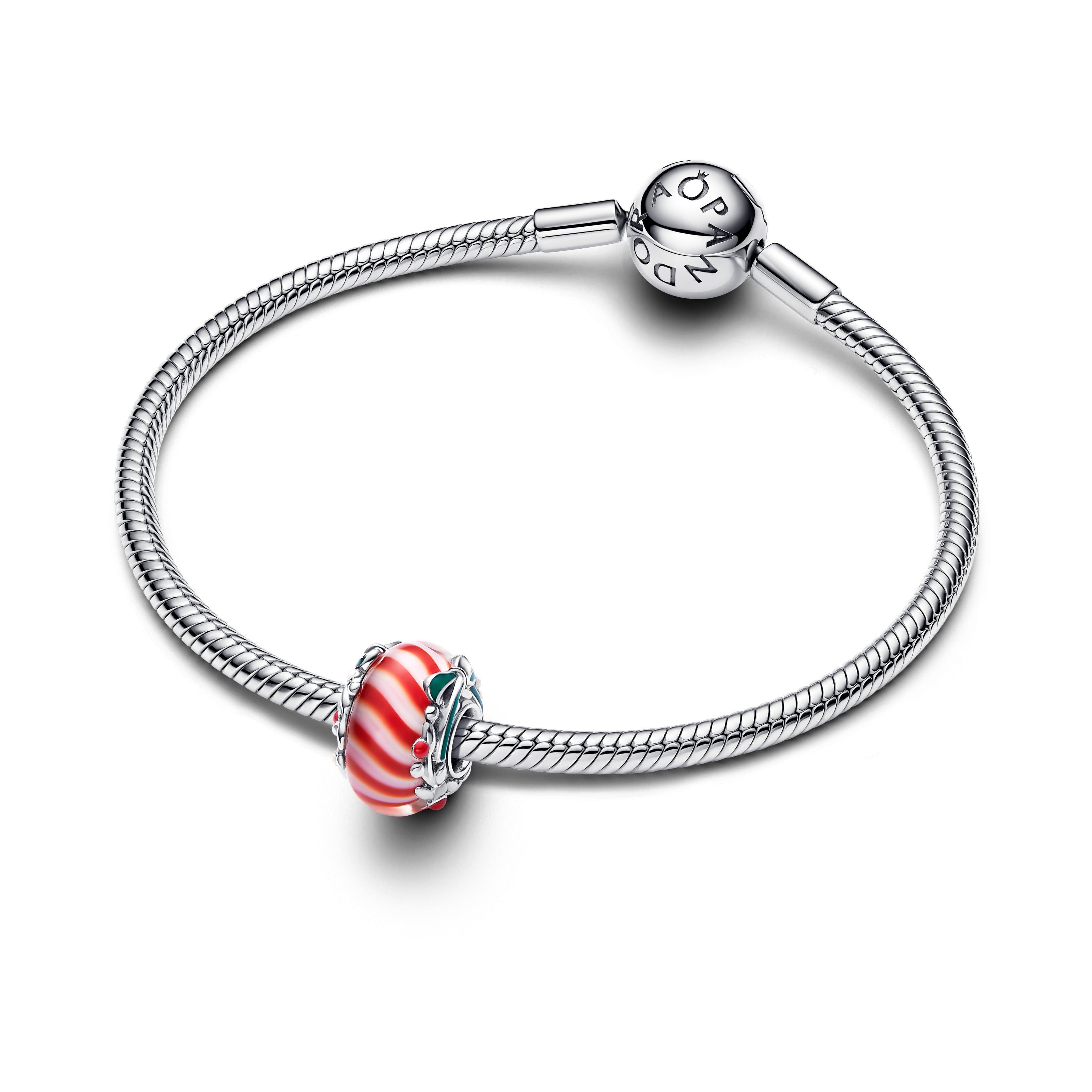 PANDORA Candy Murano Glass Charm Enamel Green Christmas Charms Bracelet Charm Jewelry Gift