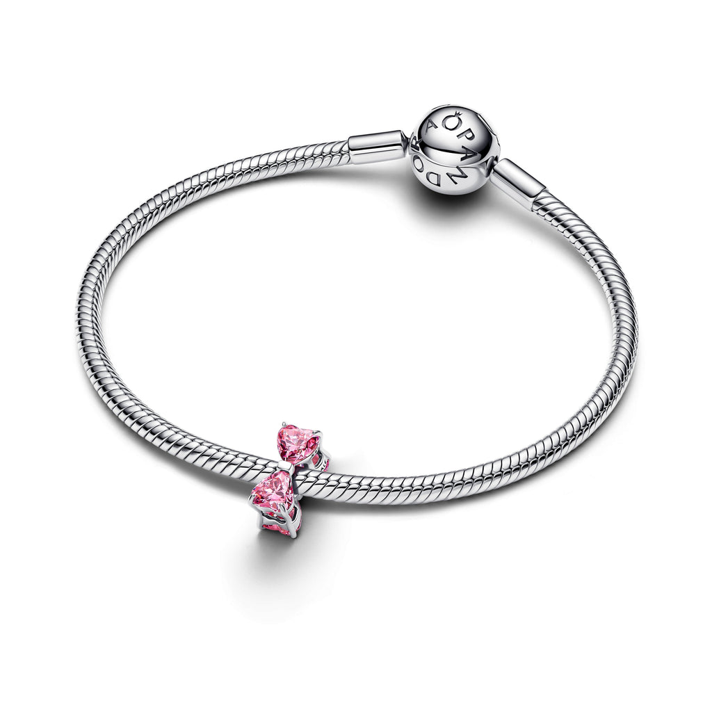 PANDORA Pink Bow Charm Sterling Silver Charms Bracelet Charm Jewelry Gift