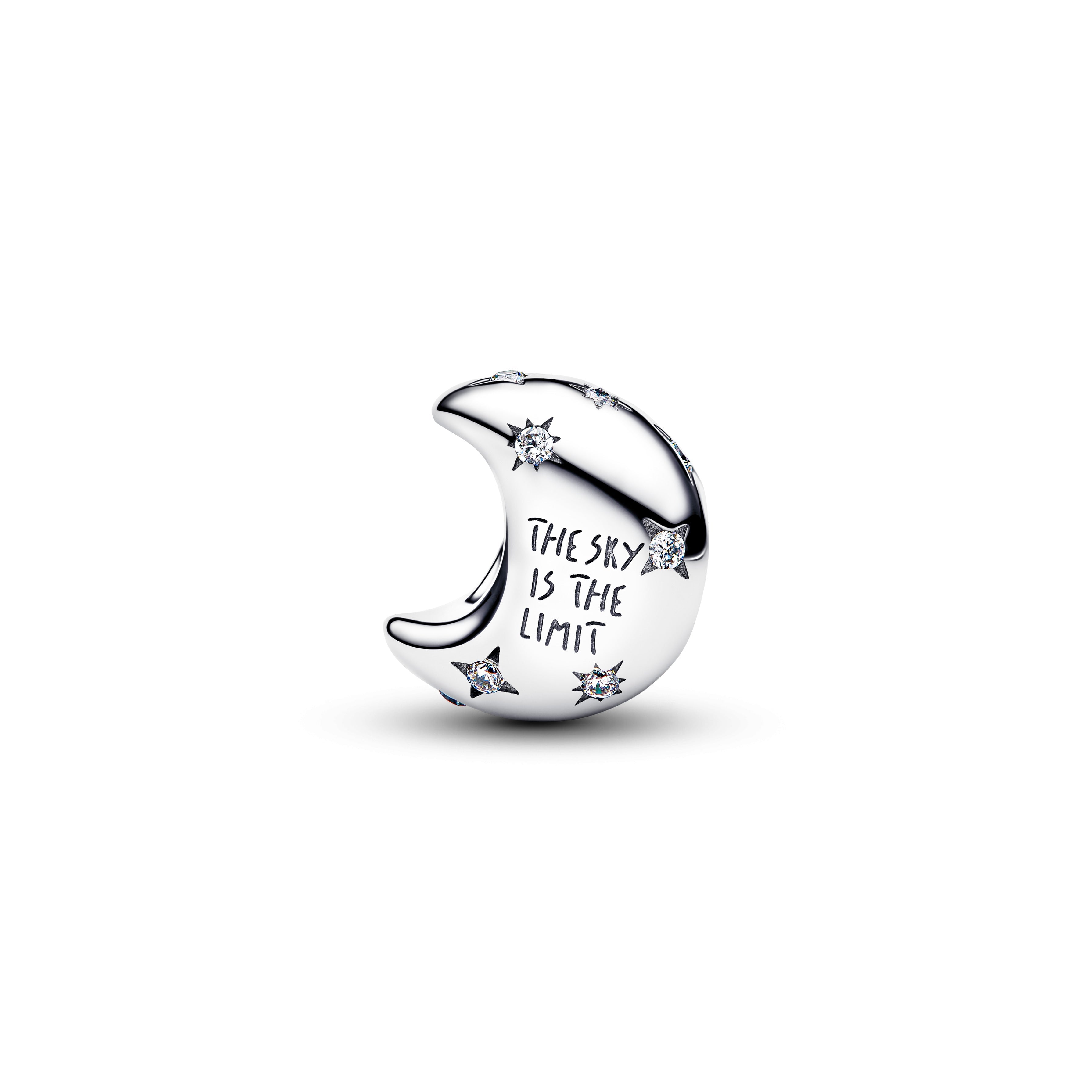 PANDORA Crescent Moon Charm Cubic Zirconia Silver Charms Bracelet Charm Jewelry Gift