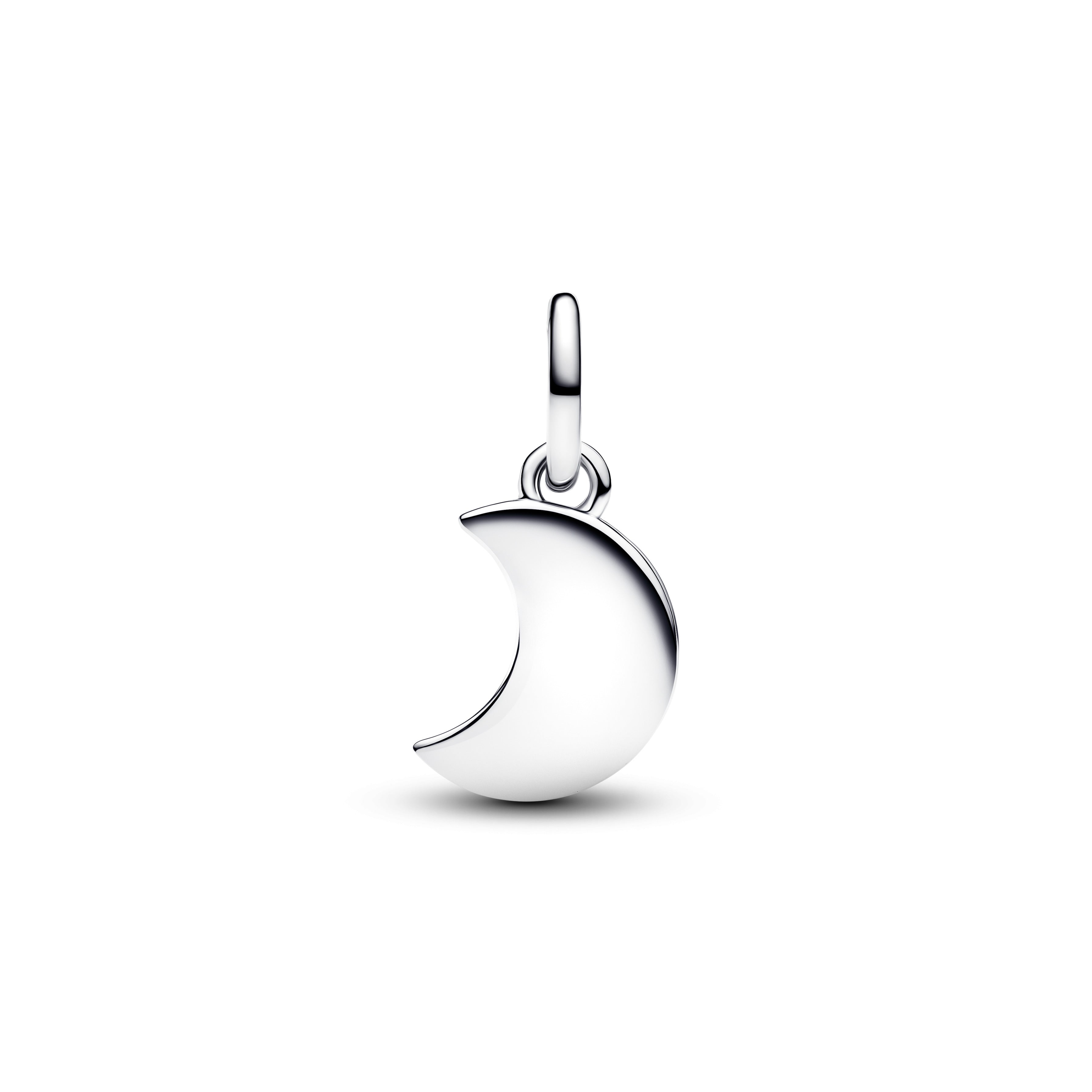 PANDORA Crescent Moon Double Dangle Charm Moonstone Iridescent Glass Blue Charms Bracelet Charm Jewelry Gift