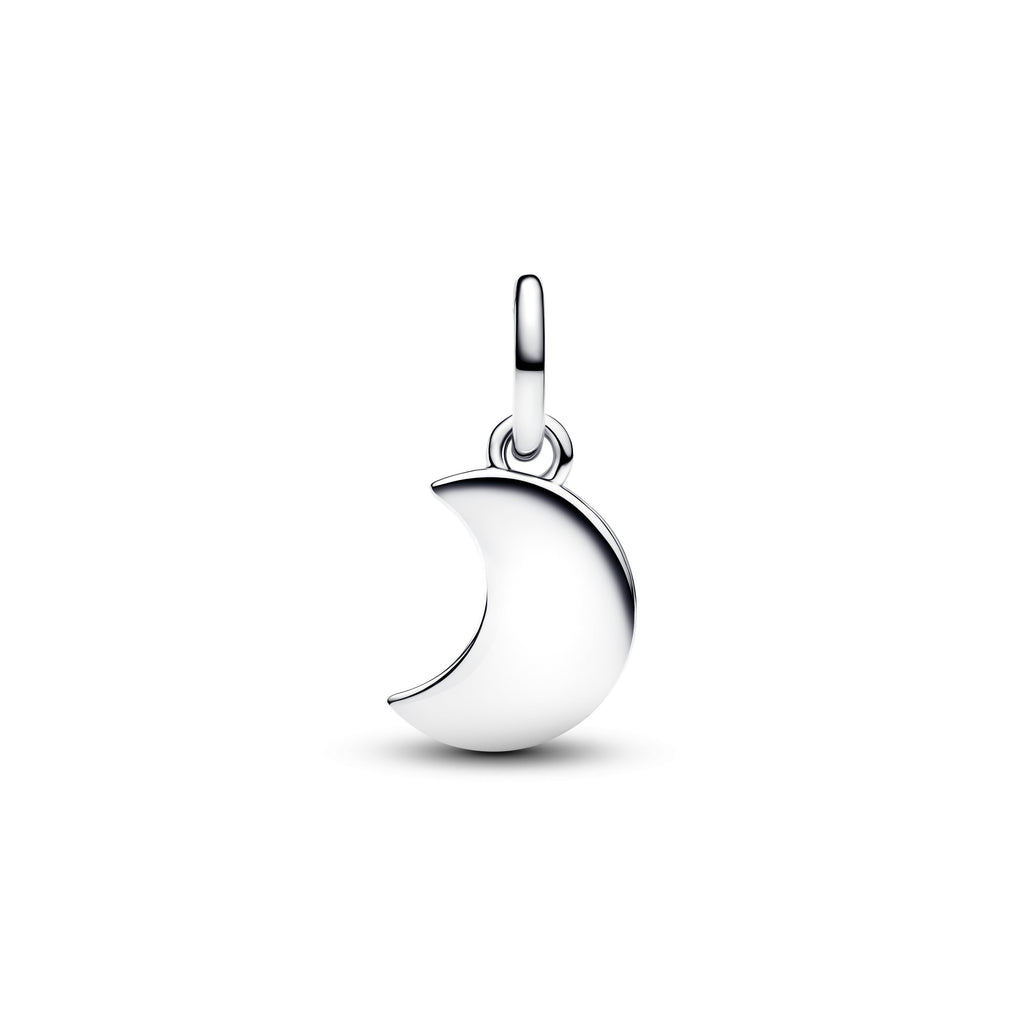 PANDORA Crescent Moon Double Dangle Charm Moonstone Iridescent Glass Blue Charms Bracelet Charm Jewelry Gift