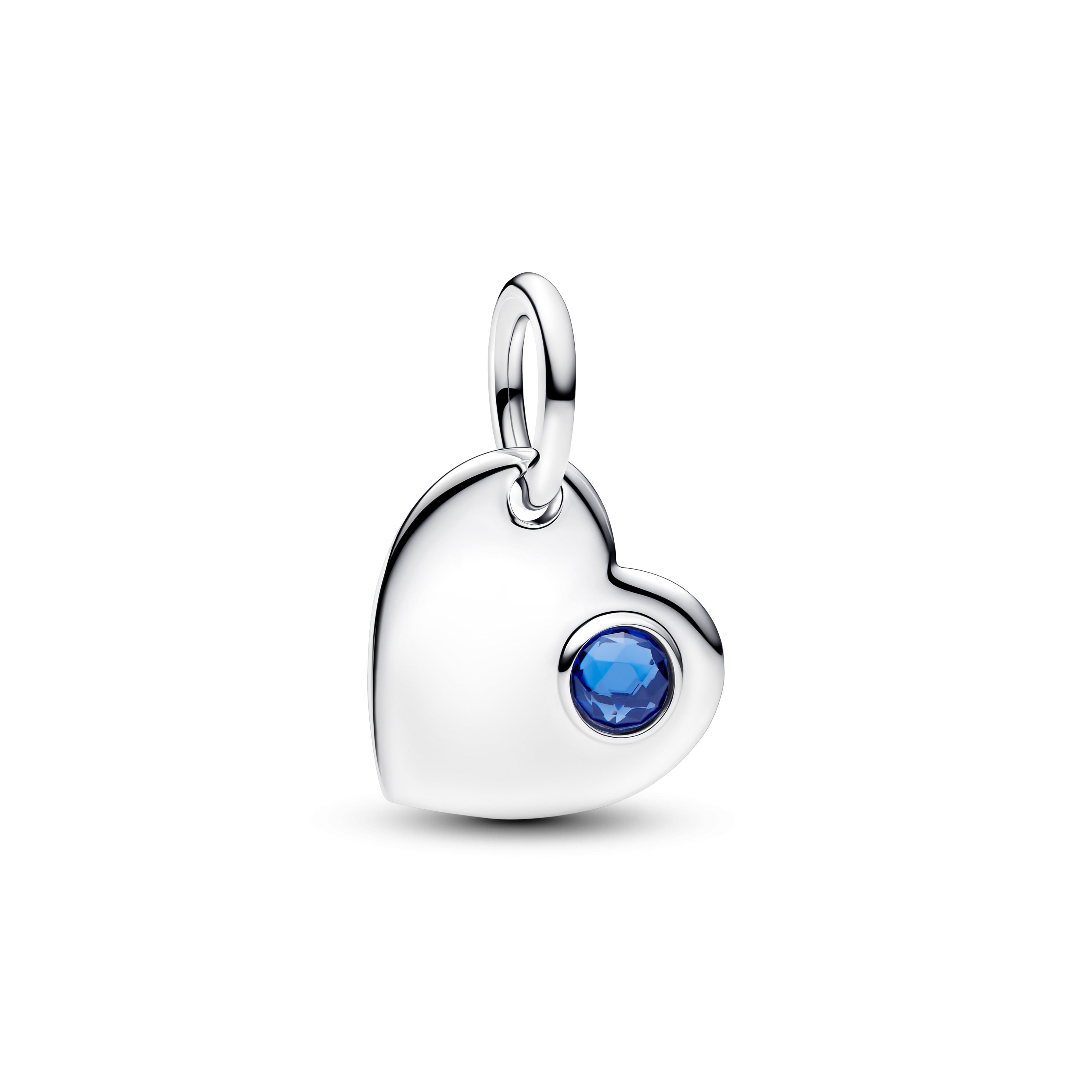 PANDORA September Engravable Heart Blue Stone Dangle Charm Man Made Crystal Birthdays Charms Bracelet Charm Jewelry Gift