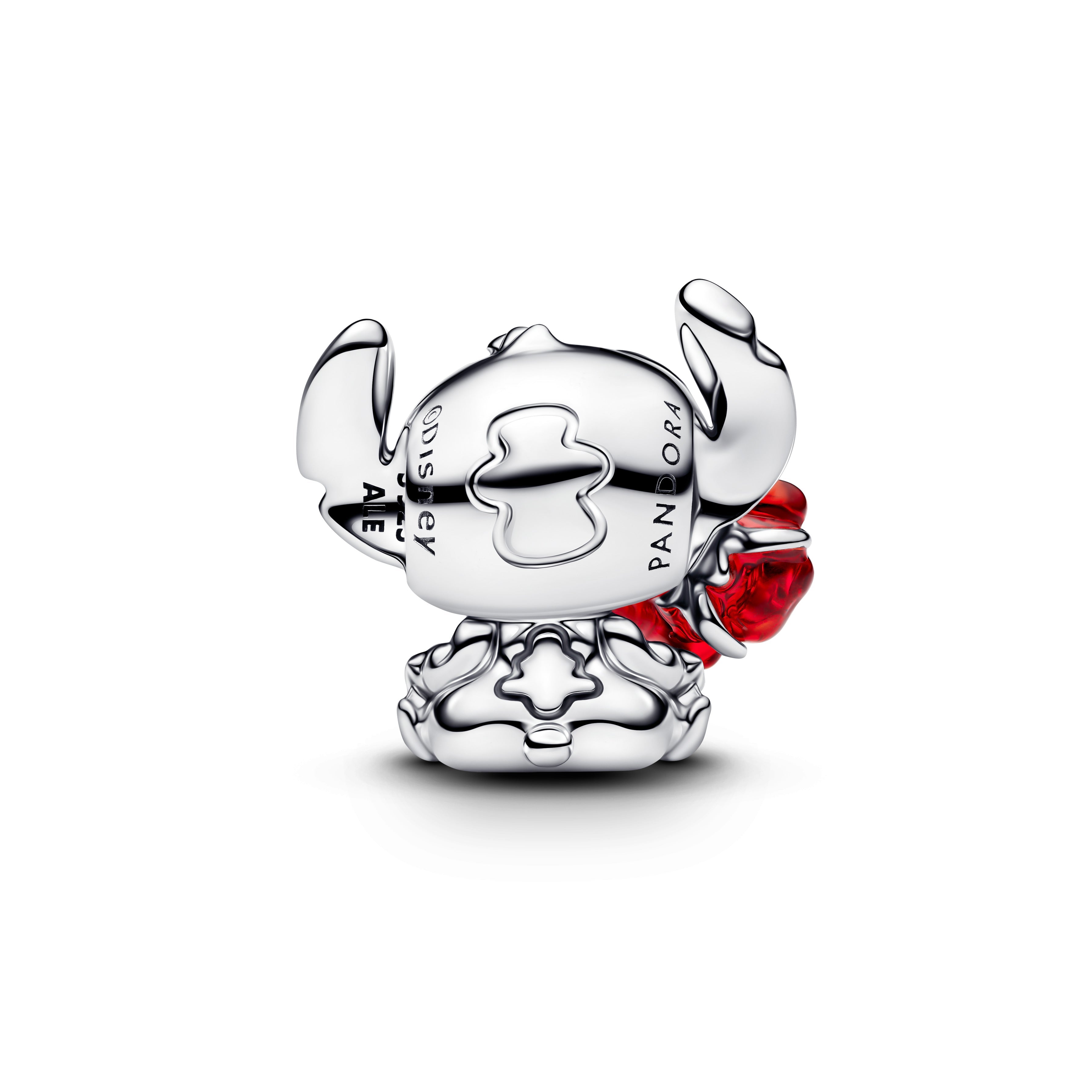 PANDORA Disney Stitch Rose Murano Glass Charm Enamel Black Disney X PANDORA Charms Bracelet Charm Jewelry Gift