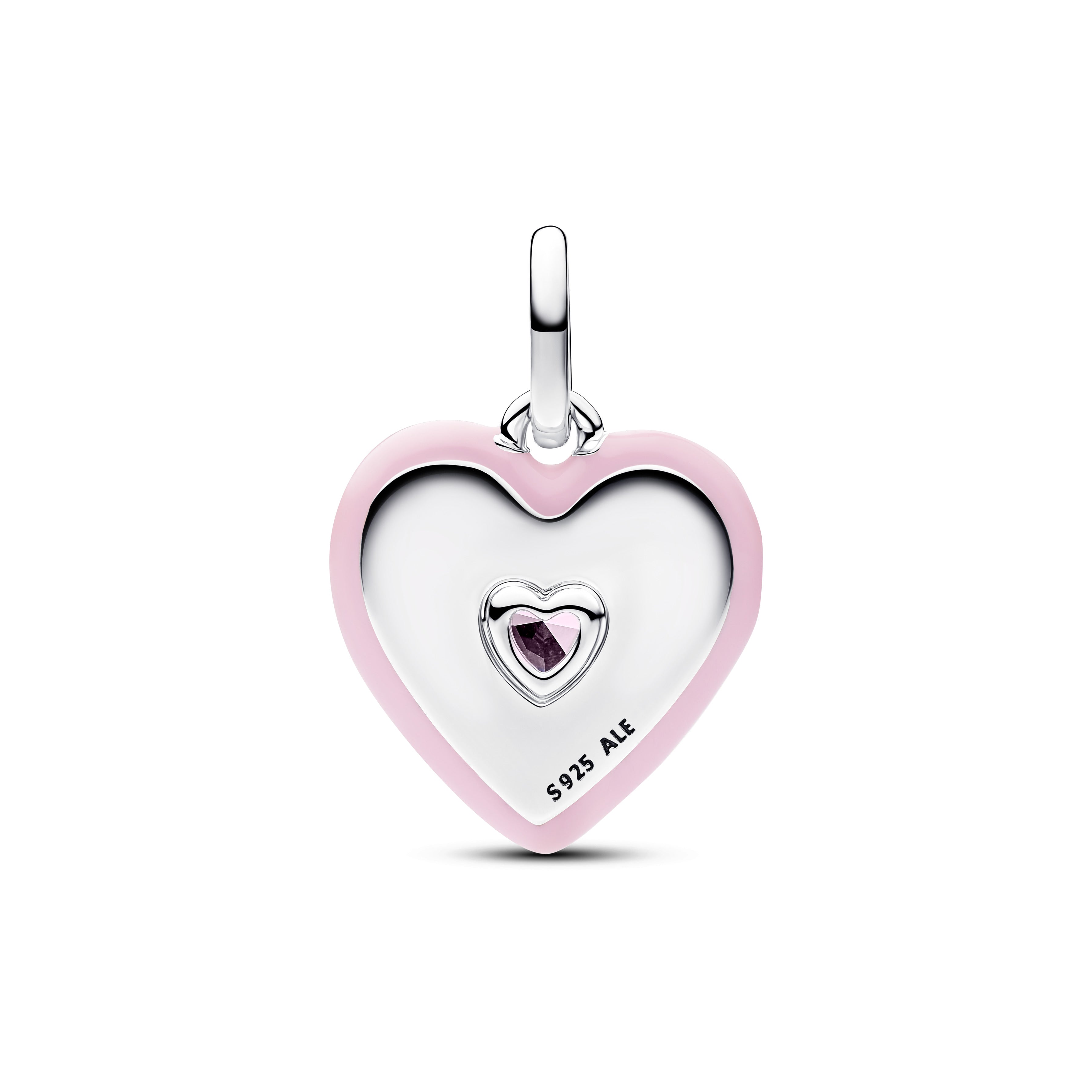 PANDORA Radiating Pink Heart Medallion Charm Enamel Charms Bracelet Charm Jewelry Gift