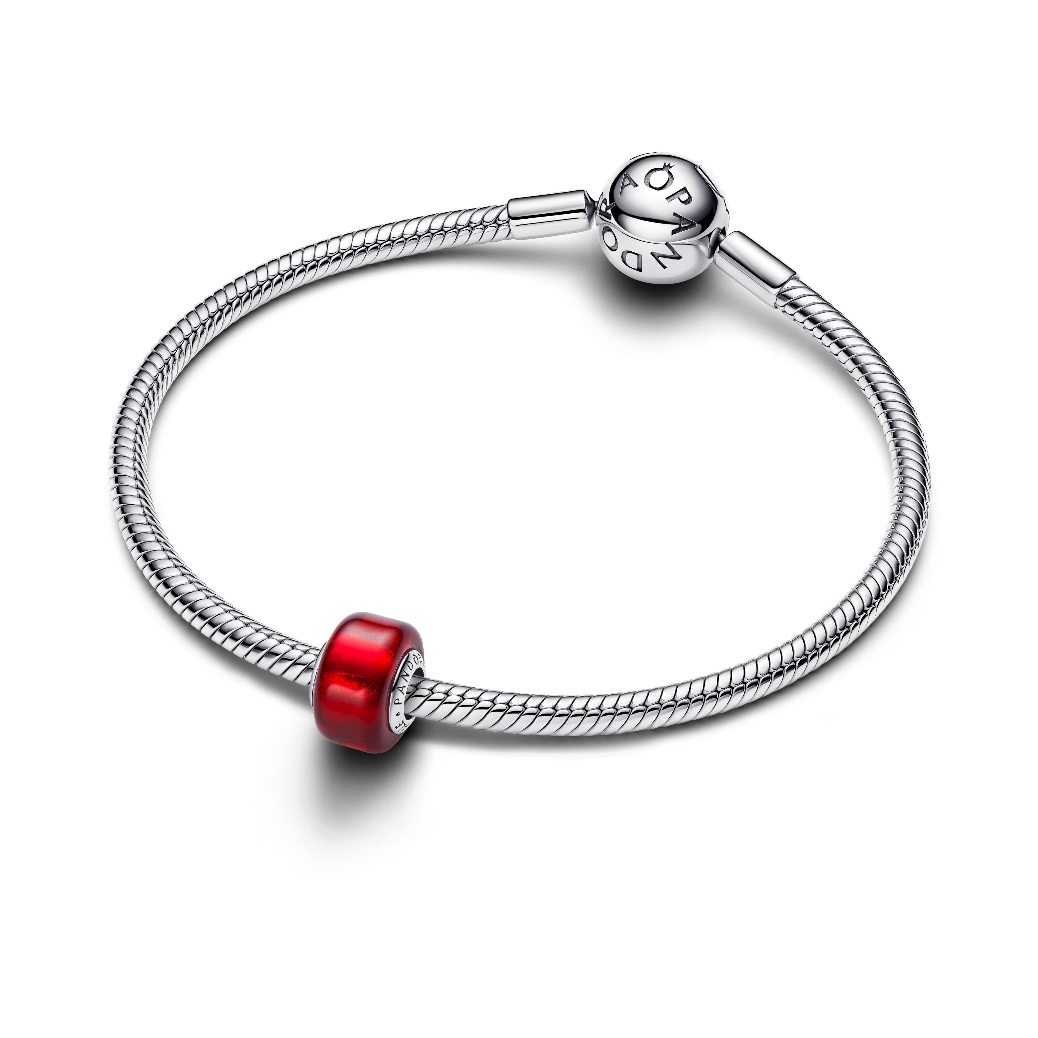 PANDORA Red Murano Glass Charm Gold Foil Colours Charms Bracelet Charm Jewelry Gift