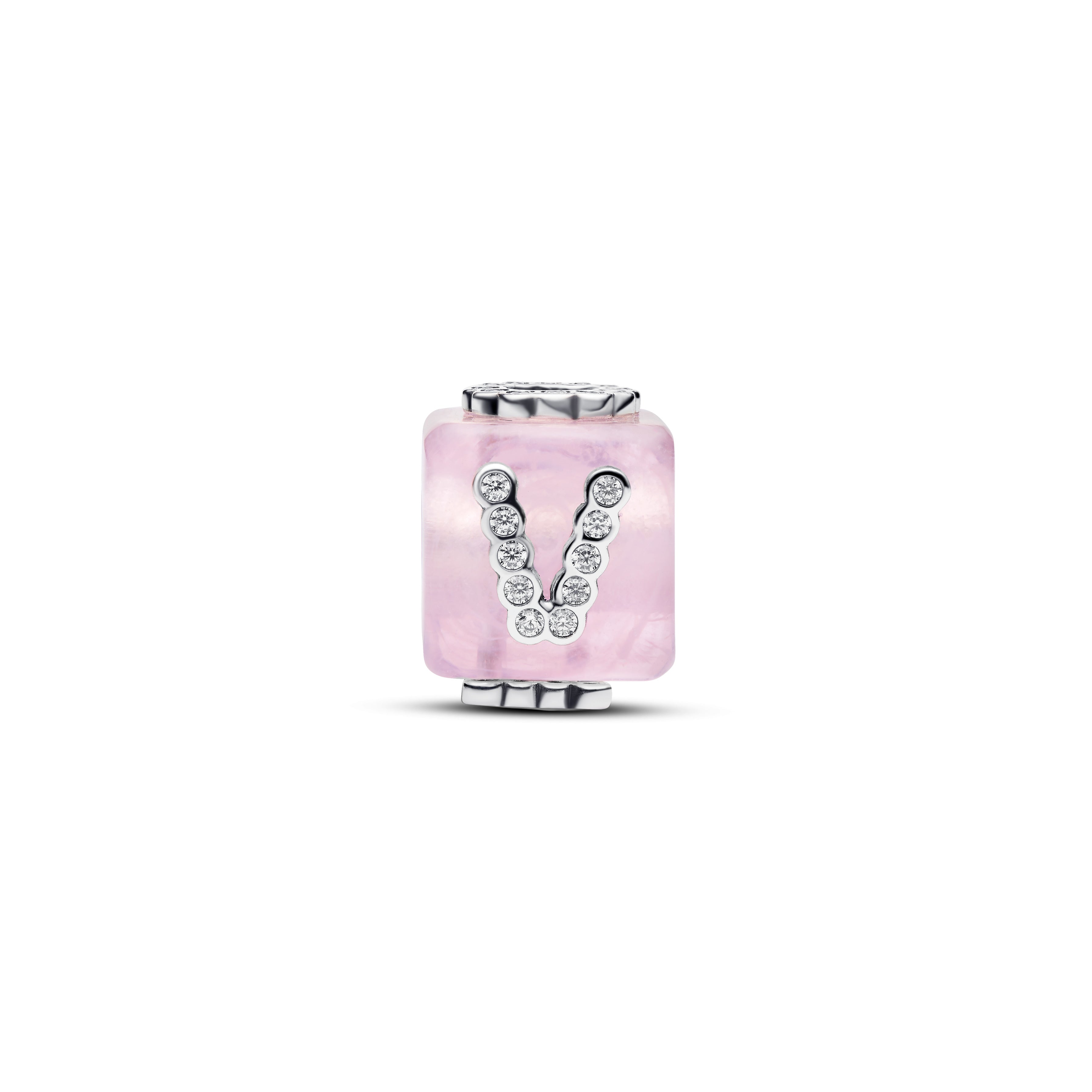 PANDORA PH Pink Murano Glass Love Cube Charm Cubic Zirconia Be Love Charms Bracelet Charm Jewelry Gift