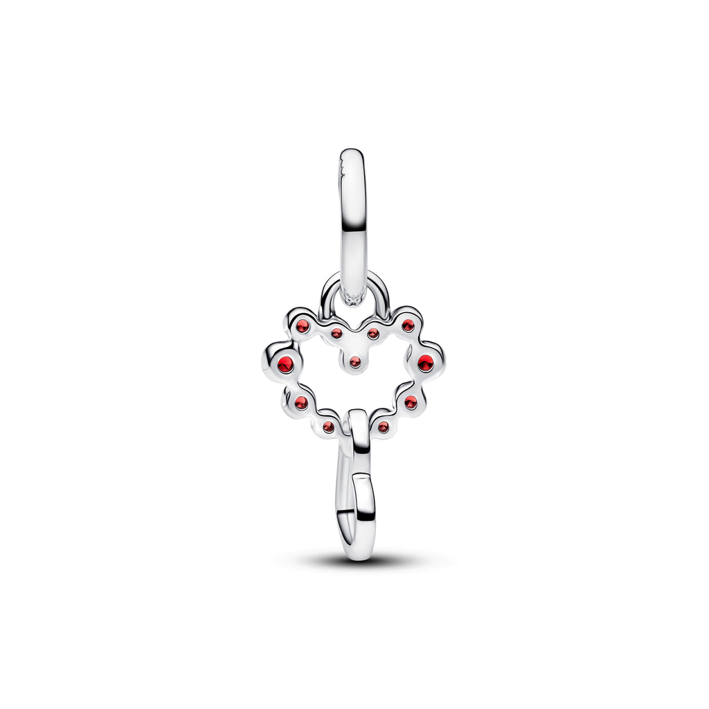 PANDORA Connected Hearts And Red Stones Dangle Charm Man Made Crystal Charms Bracelet Charm Jewelry Gift