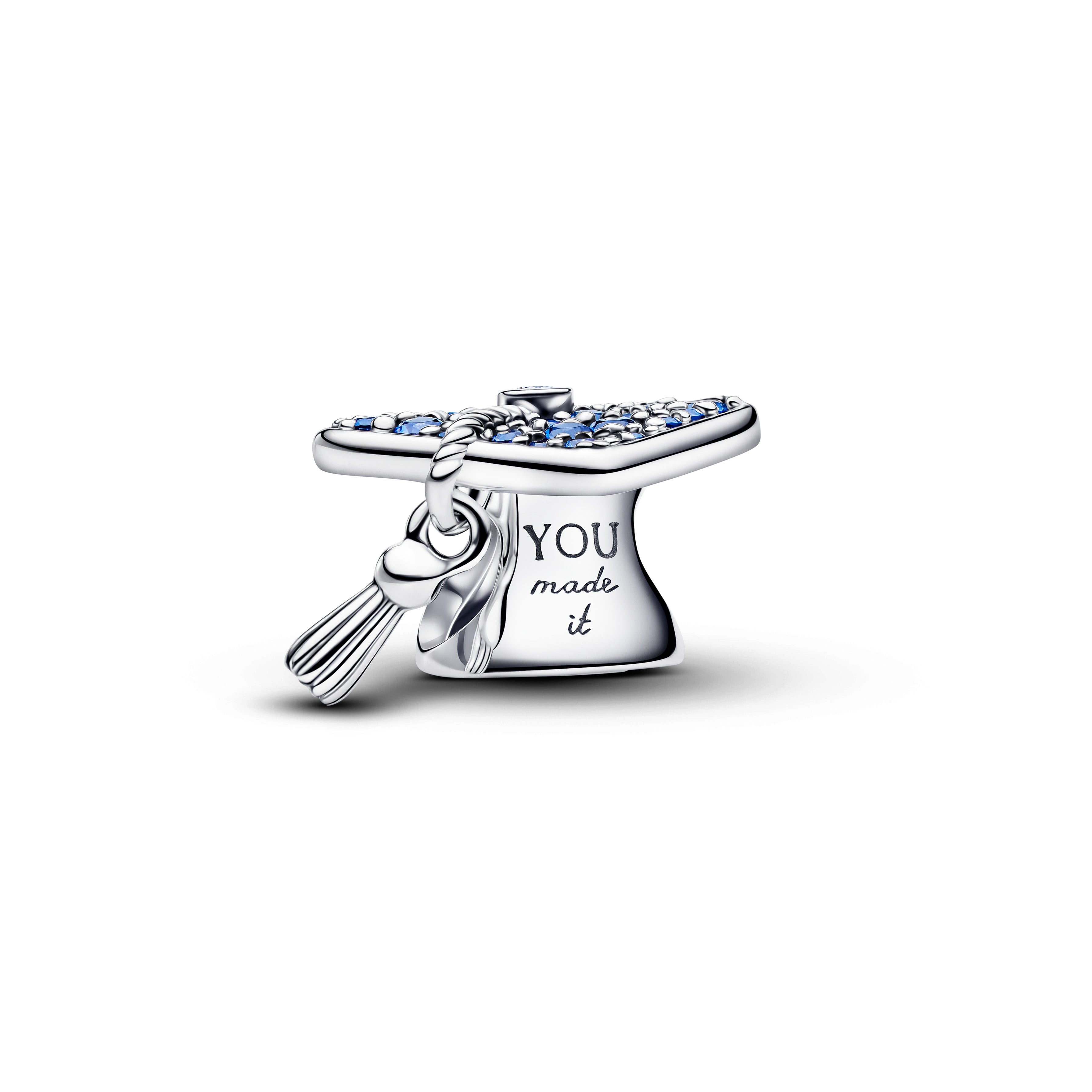 PANDORA Sparkling Blue 2026 Graduation Cap Charm Cubic Zirconia Charms Bracelet Charm Jewelry Gift