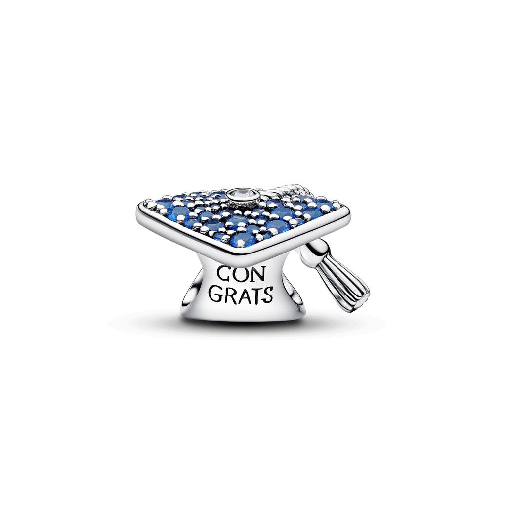 PANDORA Sparkling Blue 2026 Graduation Cap Charm Cubic Zirconia Charms Bracelet Charm Jewelry Gift
