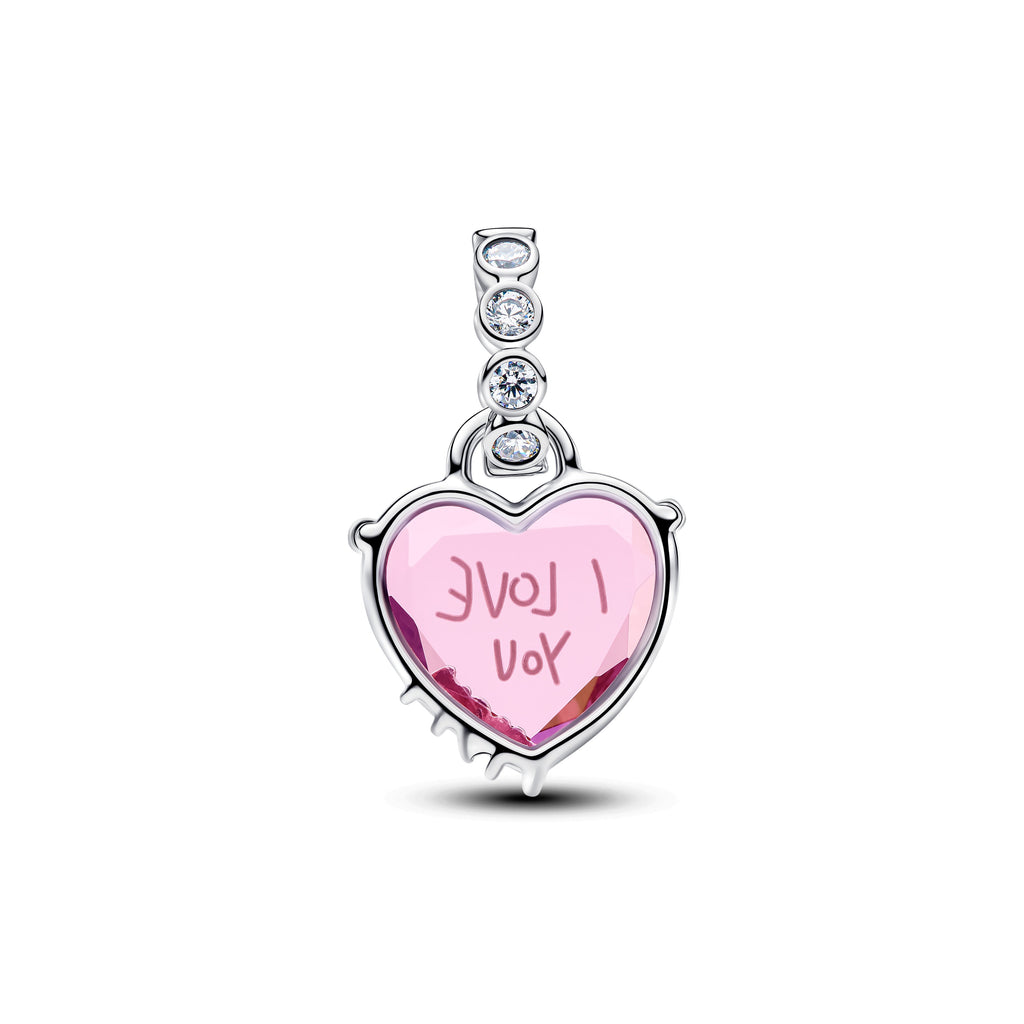 PANDORA I Love You Mom Dangle Charm Cubic Zirconia Heart Charms Bracelet Charm Jewelry Gift