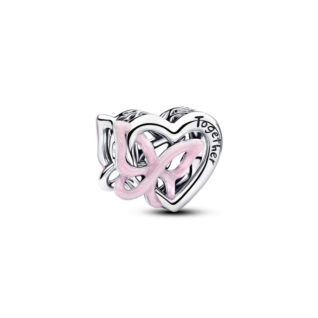 PANDORA Entwined Heart And Butterfly Charm Enamel Charms Bracelet Charm Jewelry Gift