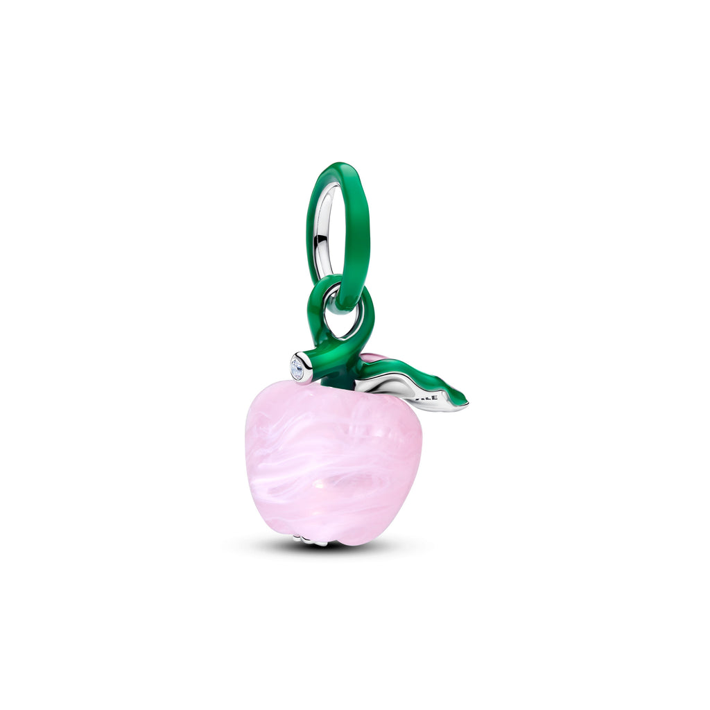 PANDORA Murano Pink Apple Charm Cubic Zirconia Spring Charms Bracelet Charm Jewelry Gift