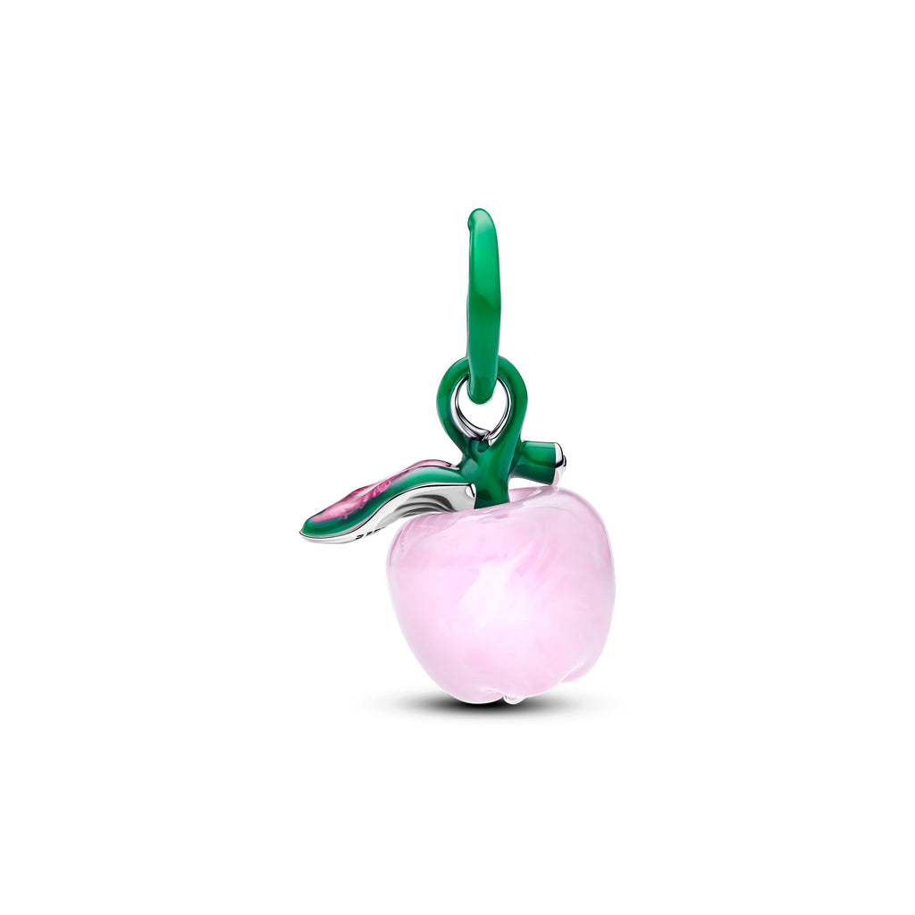PANDORA Murano Pink Apple Charm Cubic Zirconia Spring Charms Bracelet Charm Jewelry Gift