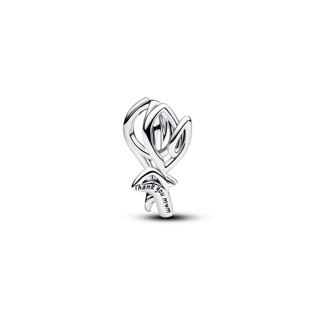 PANDORA Tulip Openwork Charm Sterling Silver Flowers Charms Bracelet Charm Jewelry Gift
