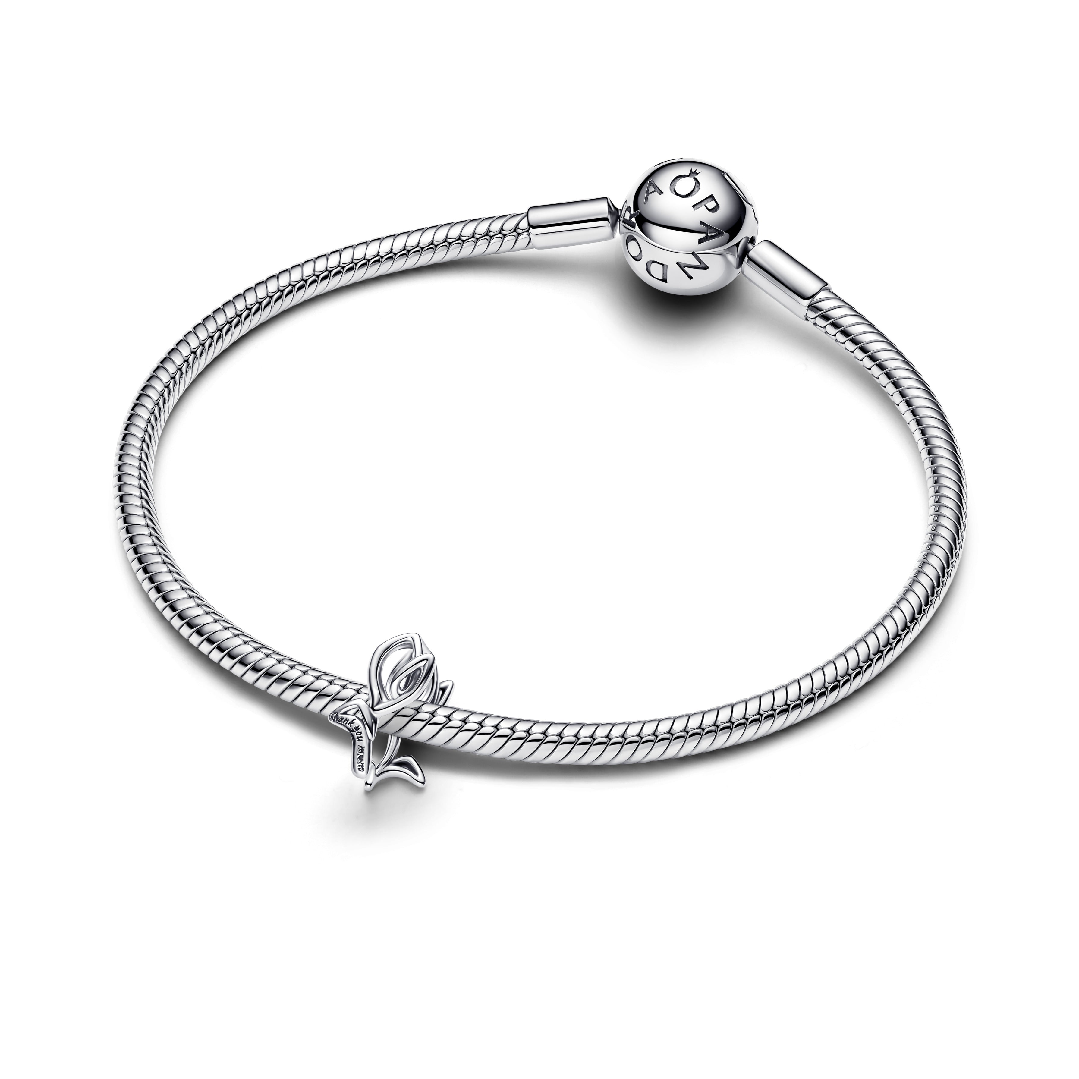 PANDORA Tulip Openwork Charm Sterling Silver Flowers Charms Bracelet Charm Jewelry Gift