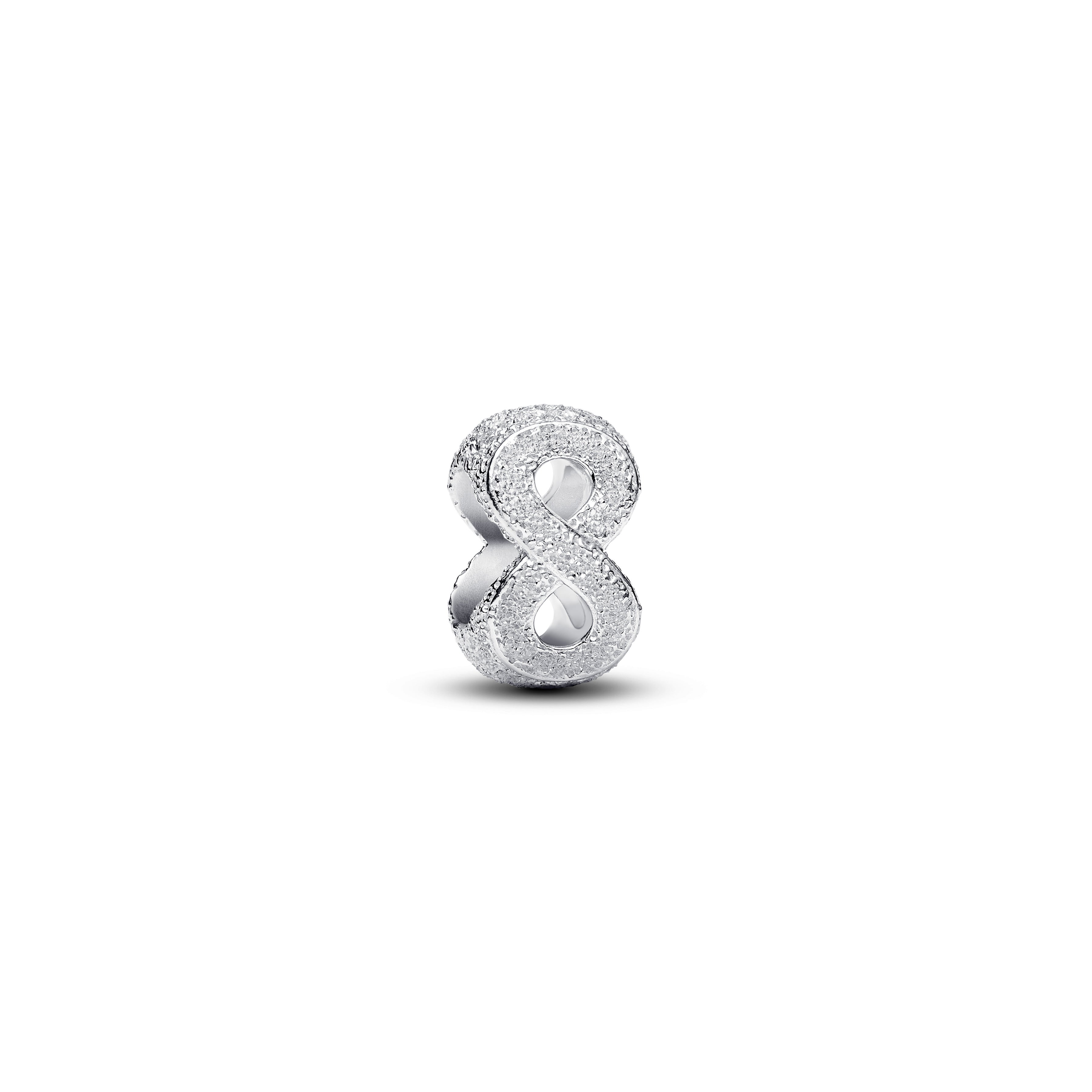 PANDORA Textured Infinity Symbol Mini Charm Sterling Silver Charms Bracelet Charm Jewelry Gift