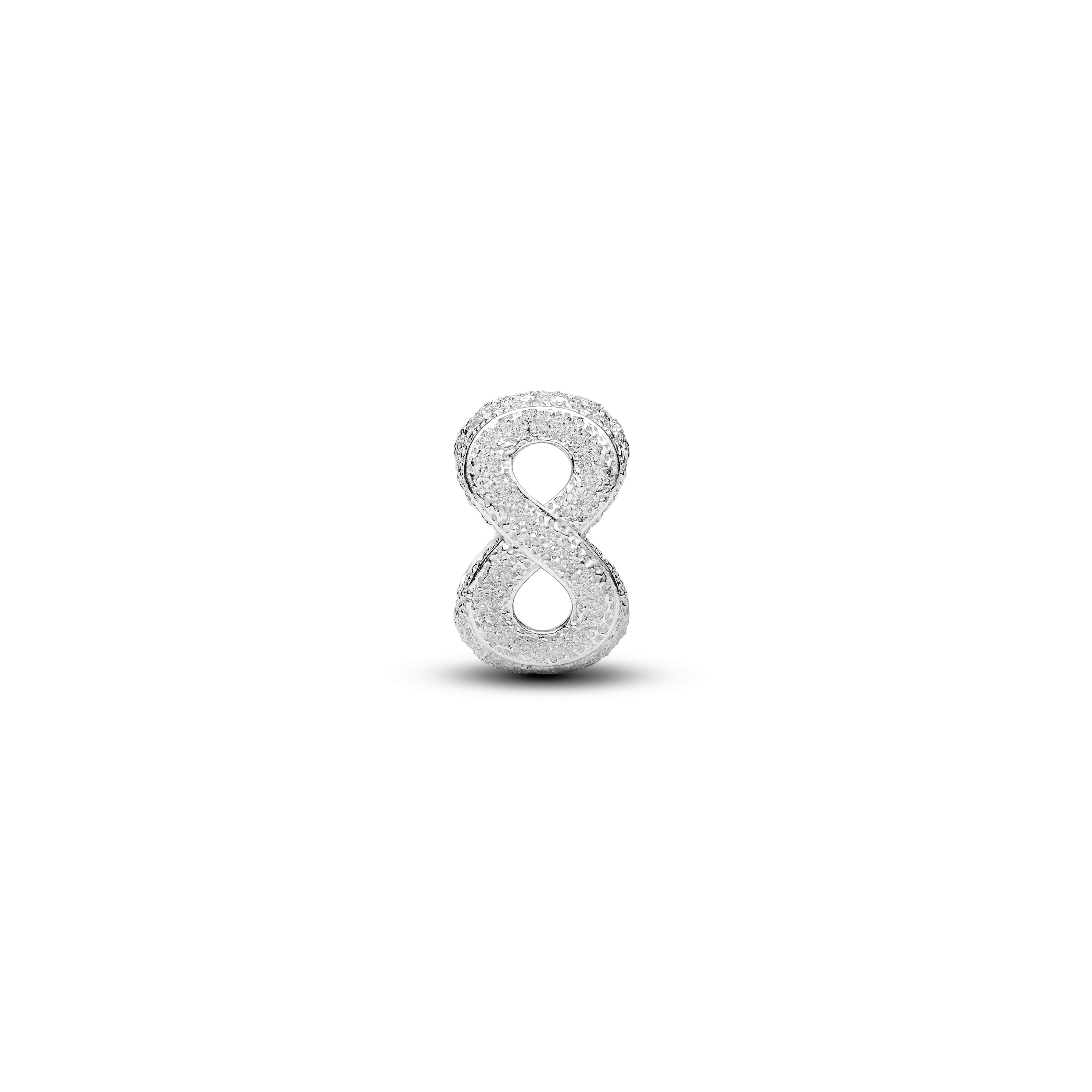 PANDORA Textured Infinity Symbol Mini Charm Sterling Silver Charms Bracelet Charm Jewelry Gift