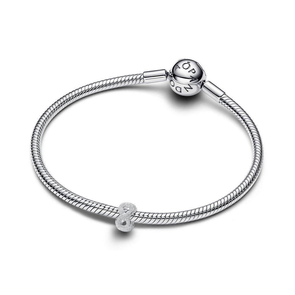 PANDORA Textured Infinity Symbol Mini Charm Sterling Silver Charms Bracelet Charm Jewelry Gift