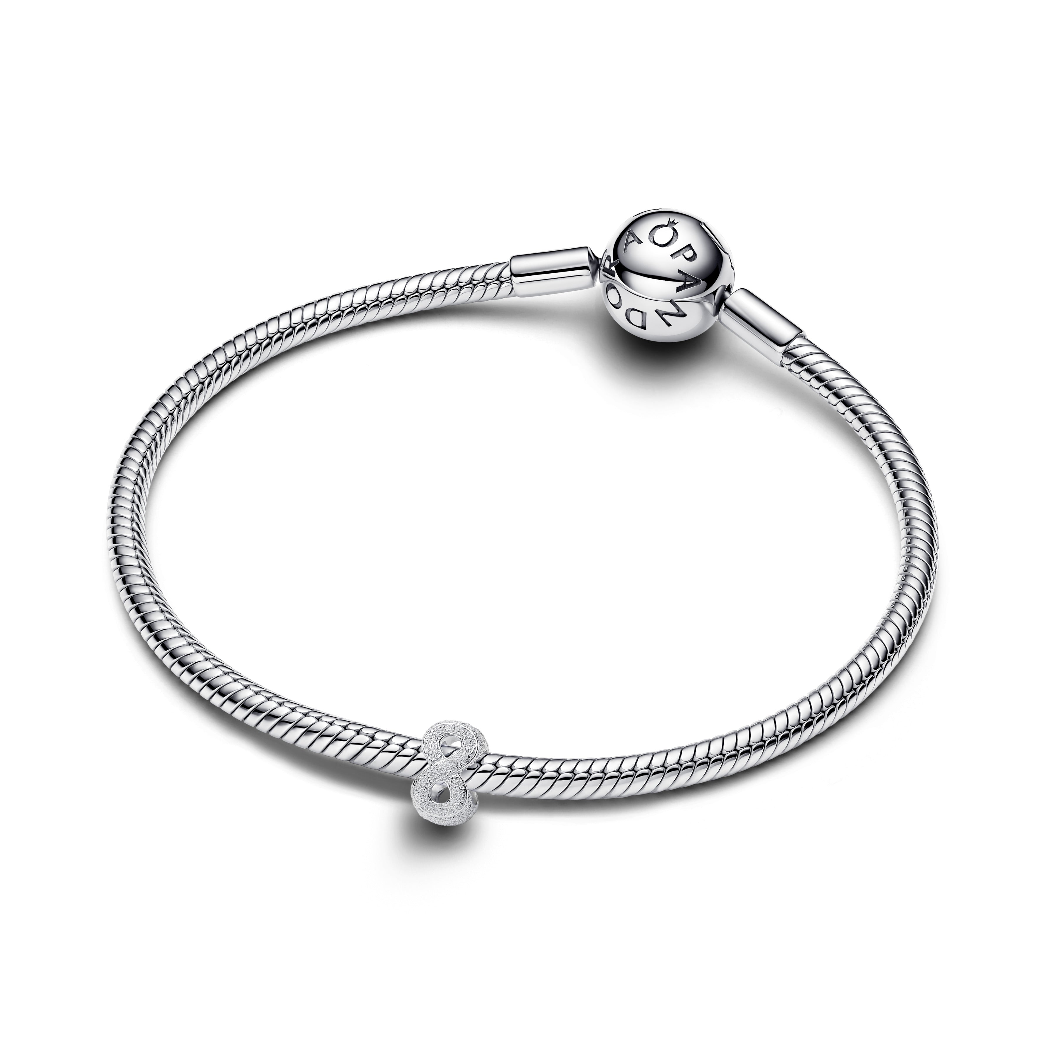 PANDORA Textured Infinity Symbol Mini Charm Sterling Silver Charms Bracelet Charm Jewelry Gift