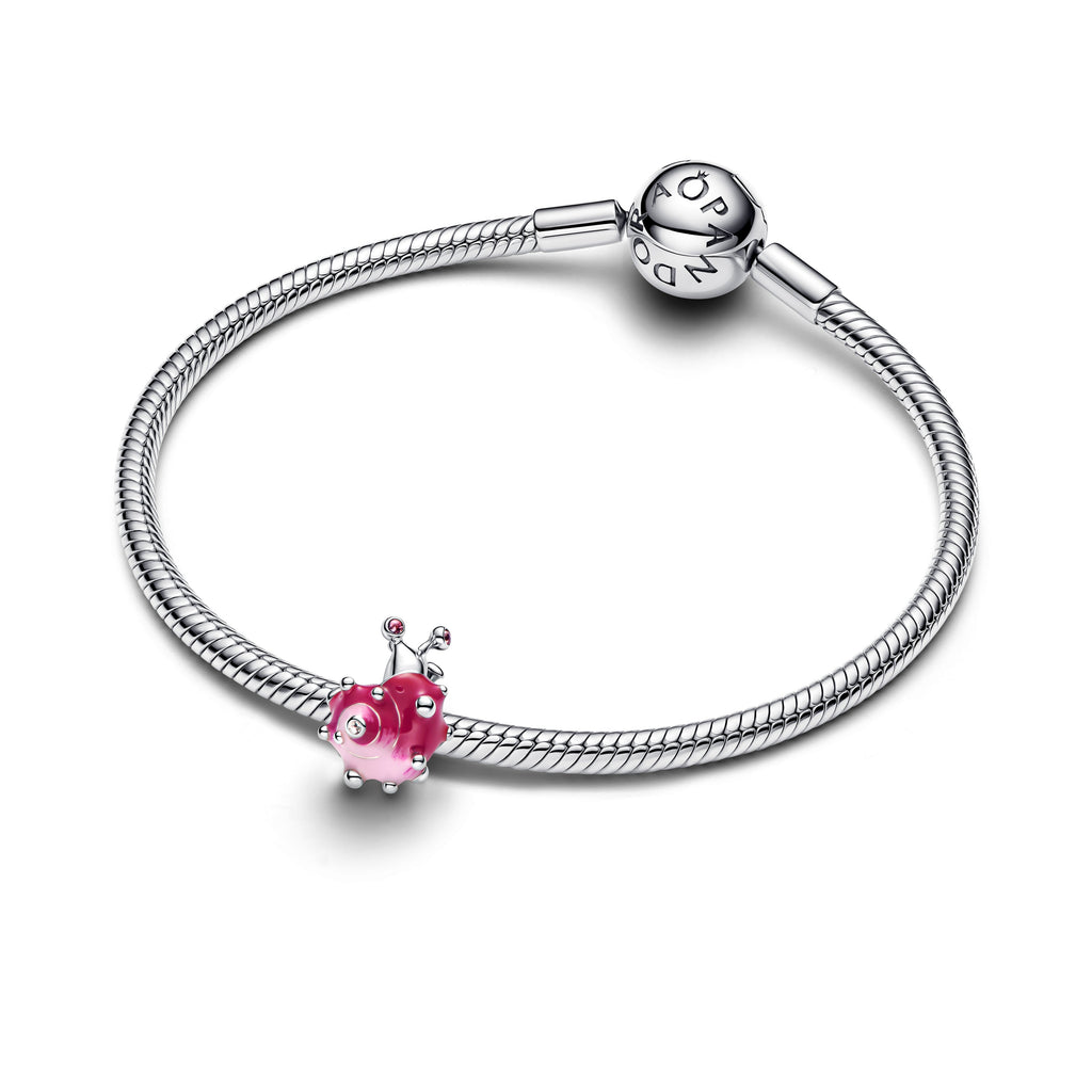 PANDORA Pink Snail Charm Cubic Zirconia Animals Charms Bracelet Charm Jewelry Gift