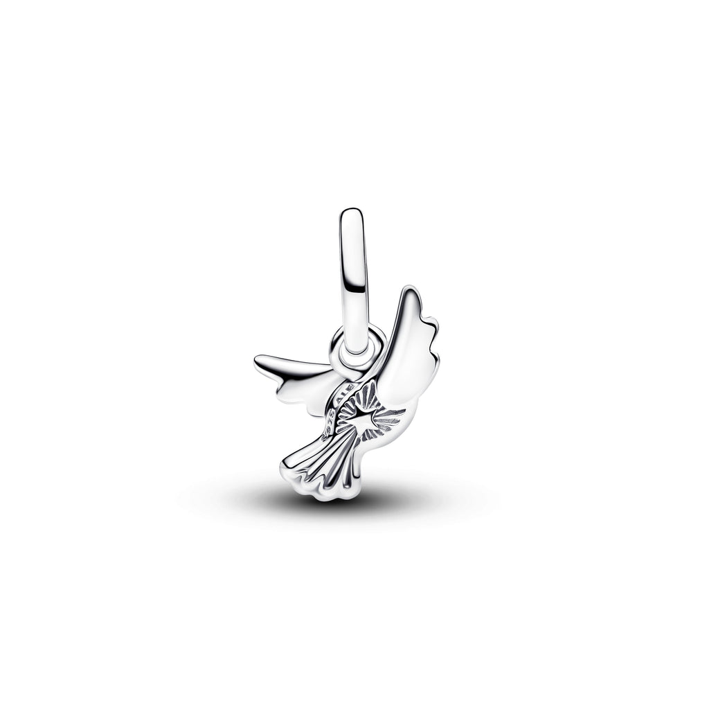 PANDORA White Dove Mini Dangle Charm Lab Created Opal Animals Charms Bracelet Charm Jewelry Gift