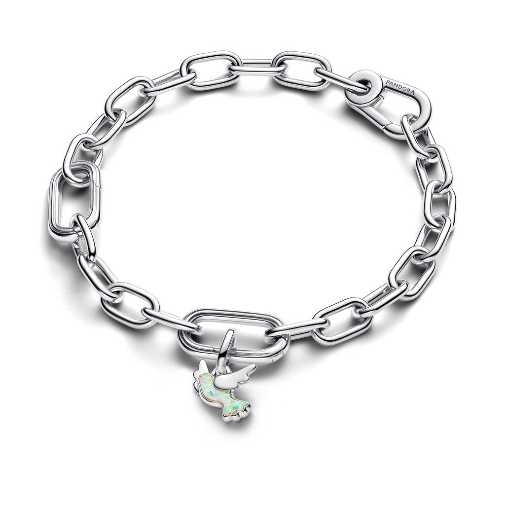 PANDORA White Dove Mini Dangle Charm Lab Created Opal Animals Charms Bracelet Charm Jewelry Gift