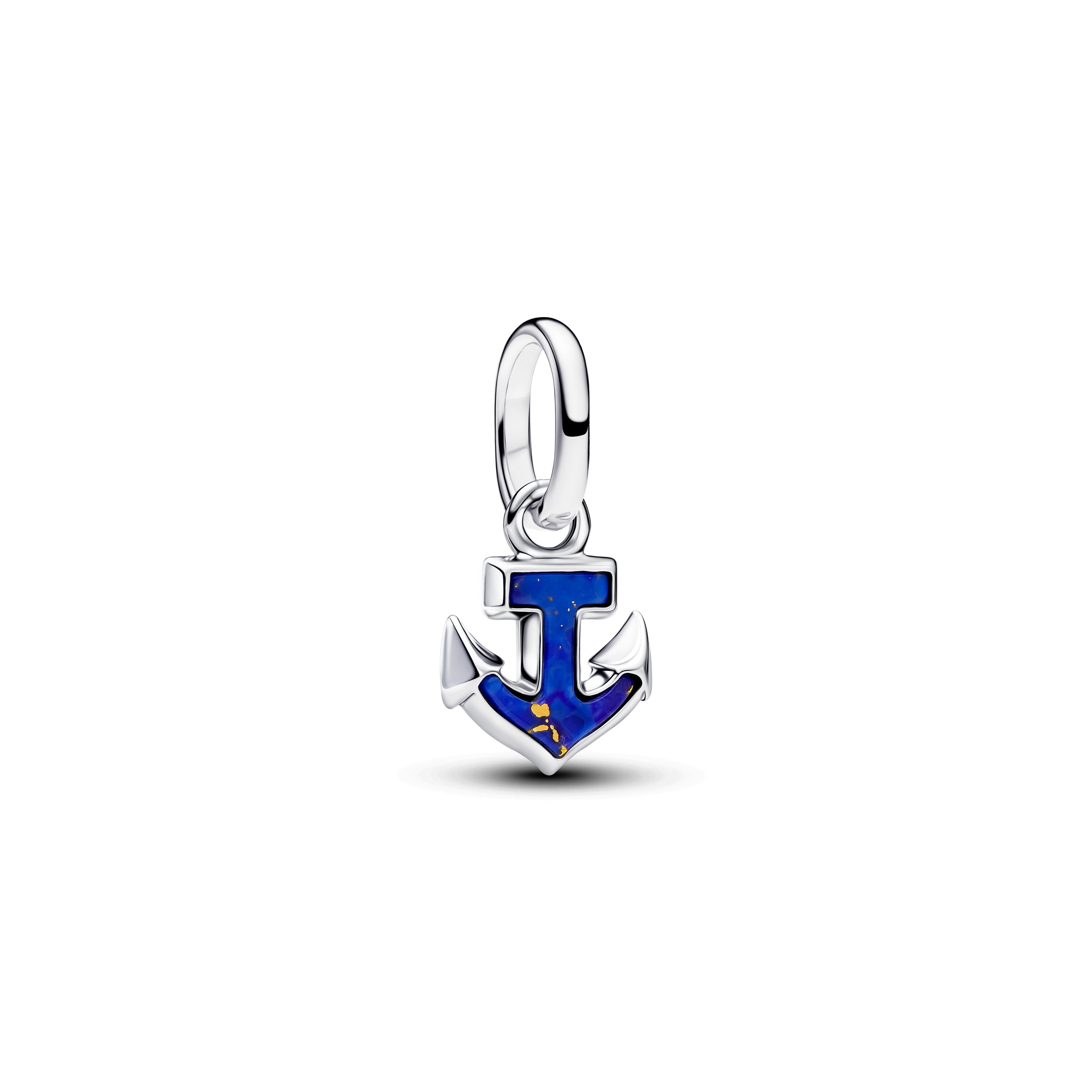 PANDORA Blue Anchor Mini Dangle Charm Imitation Lapis Lazuli Charms Bracelet Charm Jewelry Gift