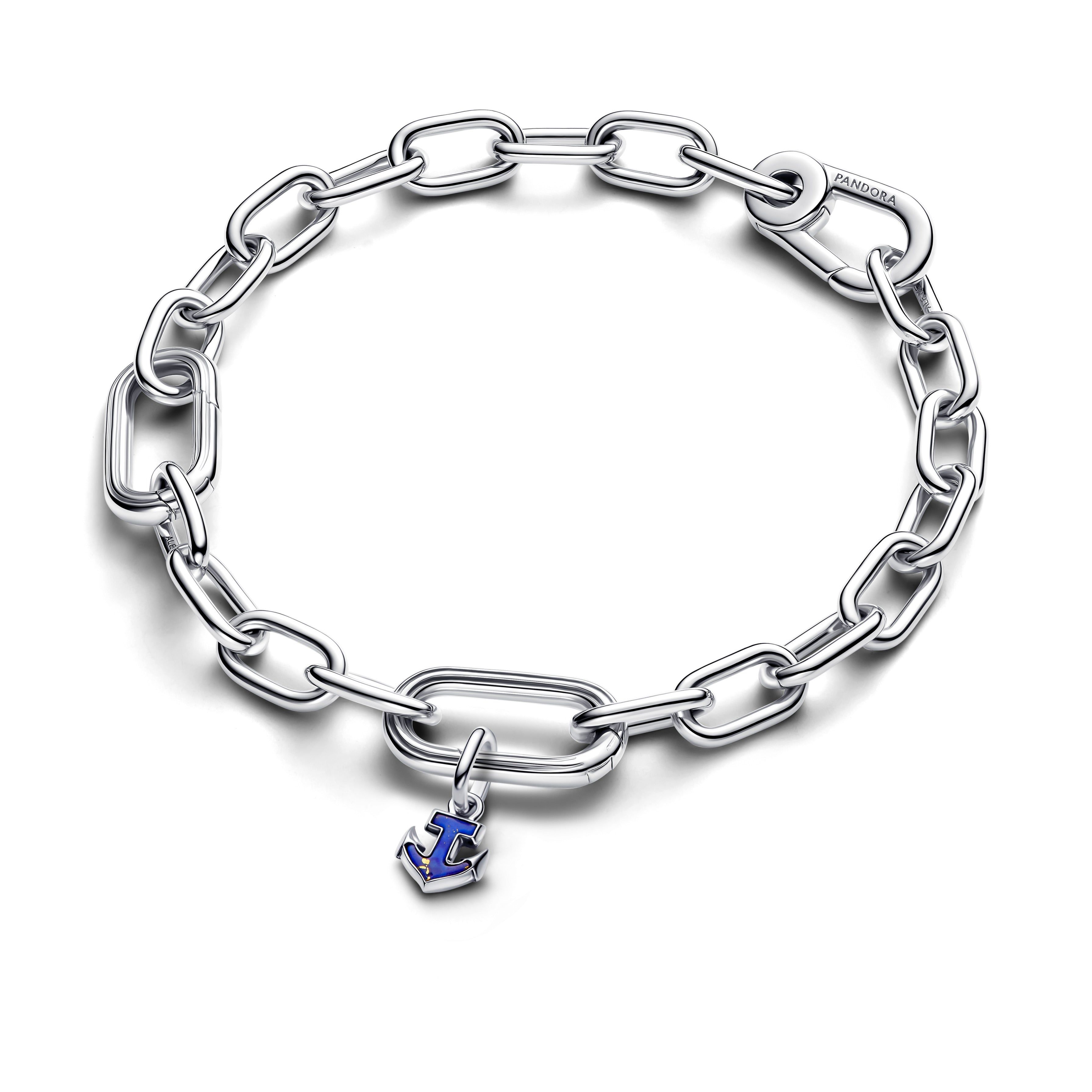 PANDORA Blue Anchor Mini Dangle Charm Imitation Lapis Lazuli Charms Bracelet Charm Jewelry Gift
