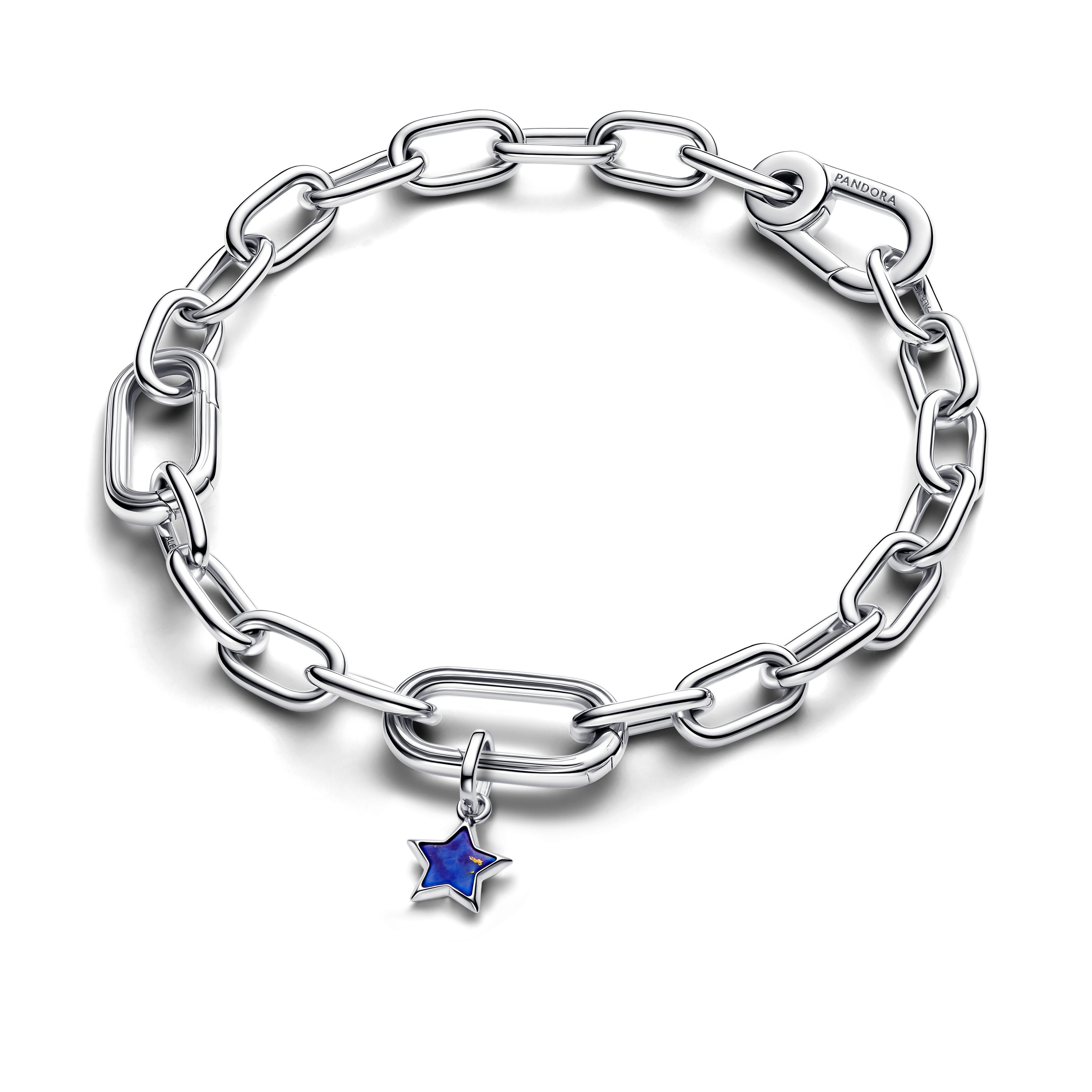PANDORA Blue Star Mini Dangle Charm Imitation Lapis Lazuli Stars Charms Bracelet Charm Jewelry Gift