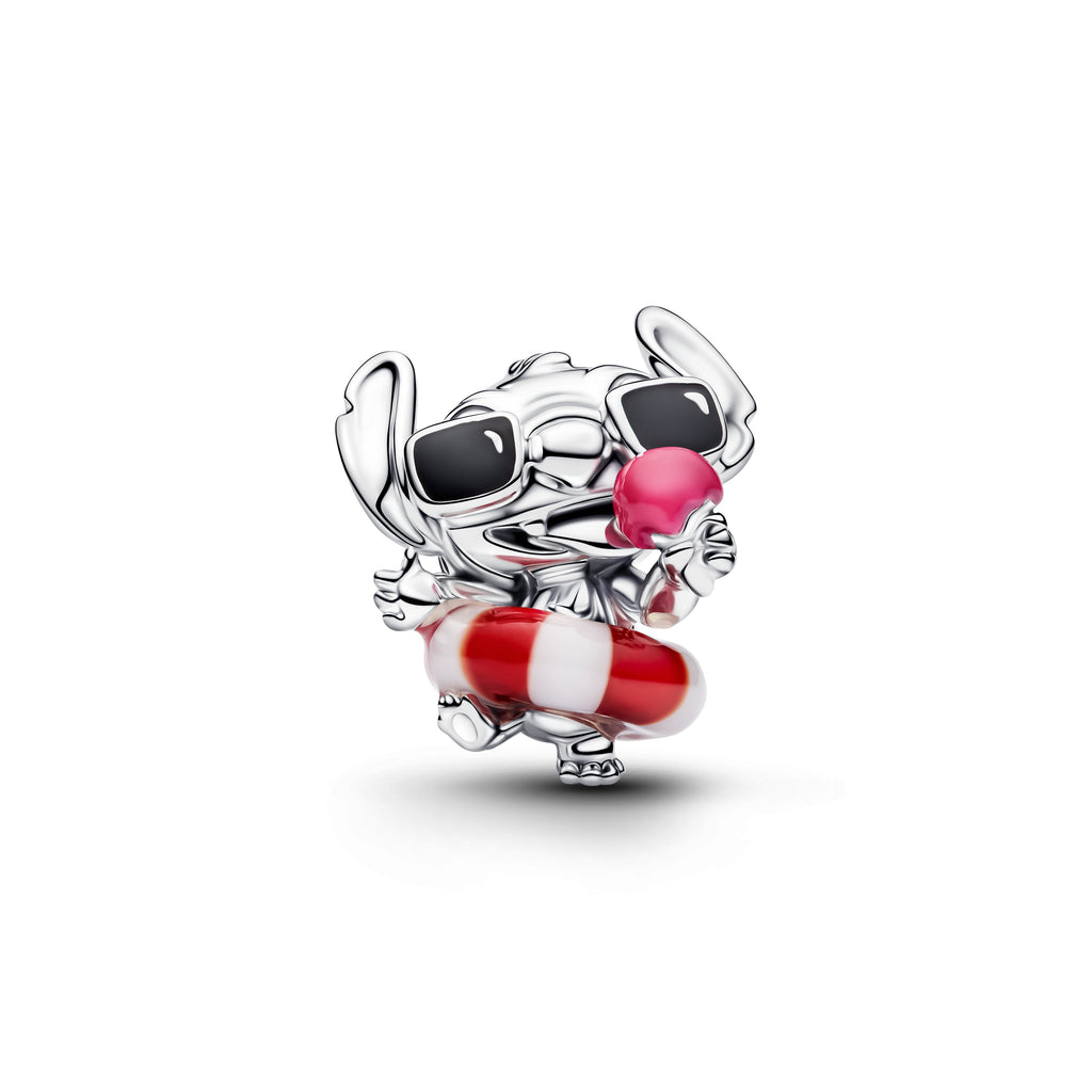 PANDORA Disney Stitch Summer Fun Charm Enamel Silver Animals And Pets Charms Bracelet Charm Jewelry Gift