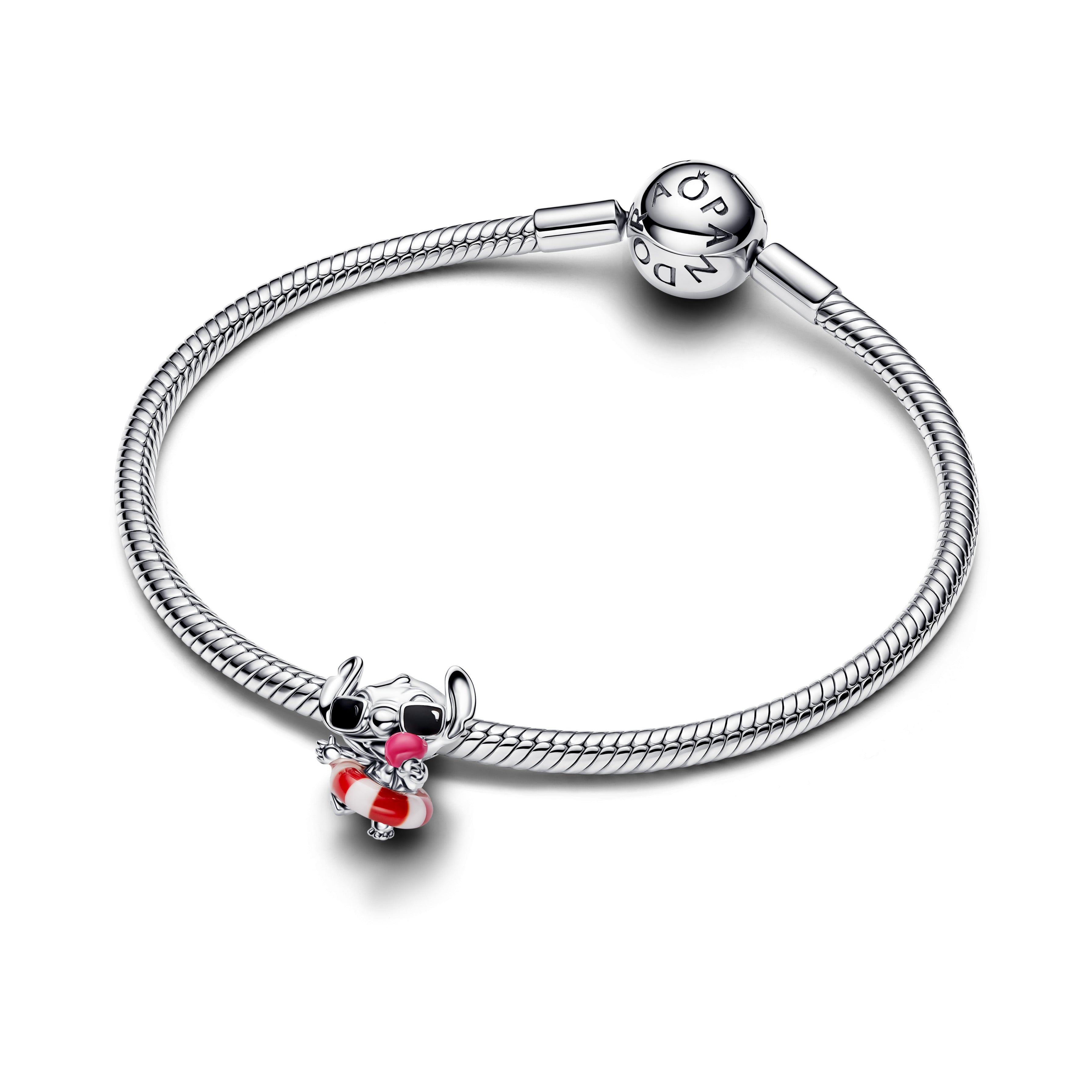 PANDORA Disney Stitch Summer Fun Charm Enamel Silver Animals And Pets Charms Bracelet Charm Jewelry Gift