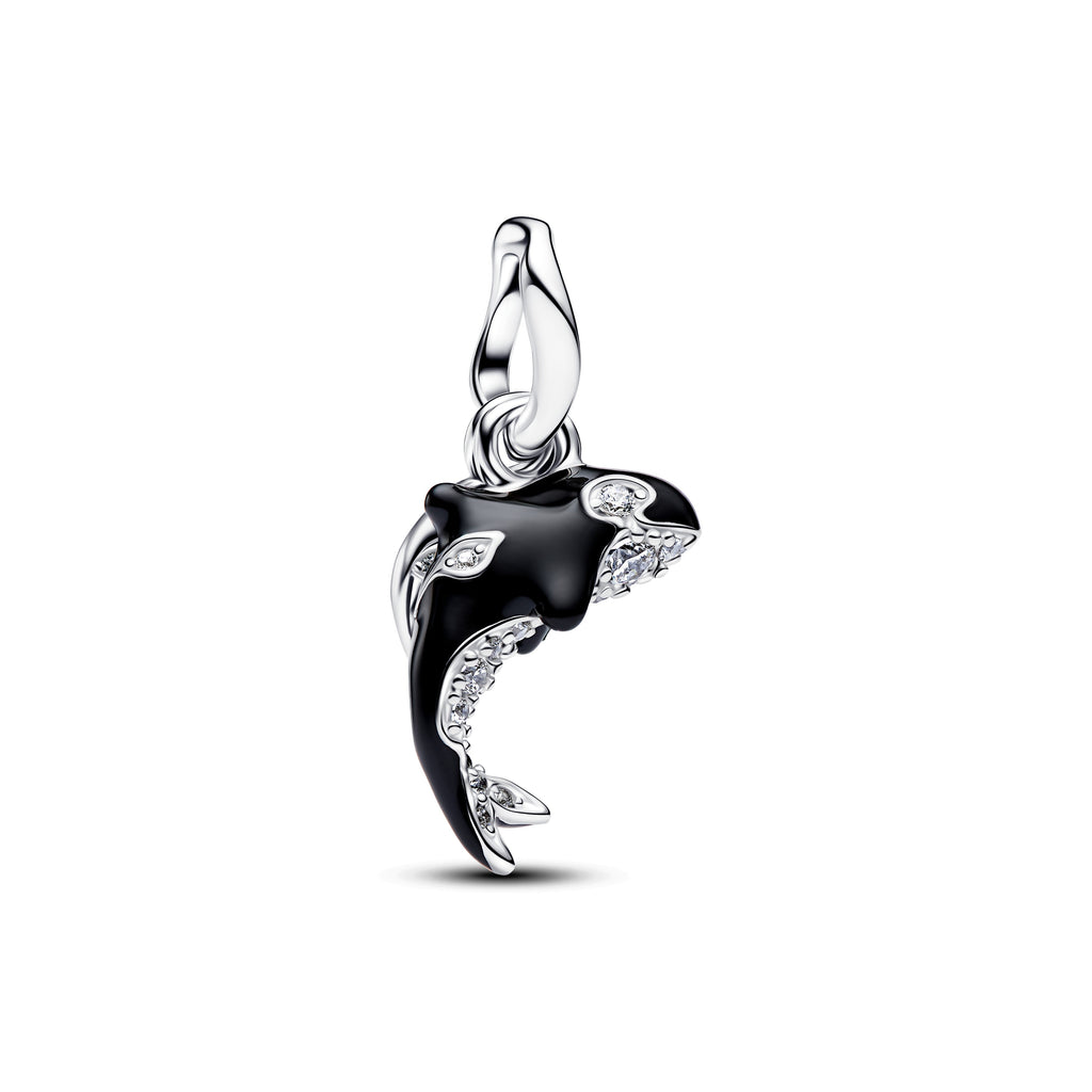 PANDORA Orca Dangle Charm Cubic Zirconia Black Animals Charms Bracelet Charm Jewelry Gift