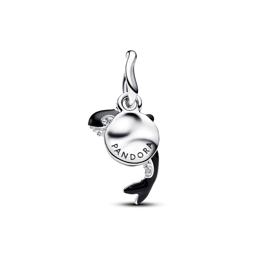 PANDORA Orca Dangle Charm Cubic Zirconia Black Animals Charms Bracelet Charm Jewelry Gift