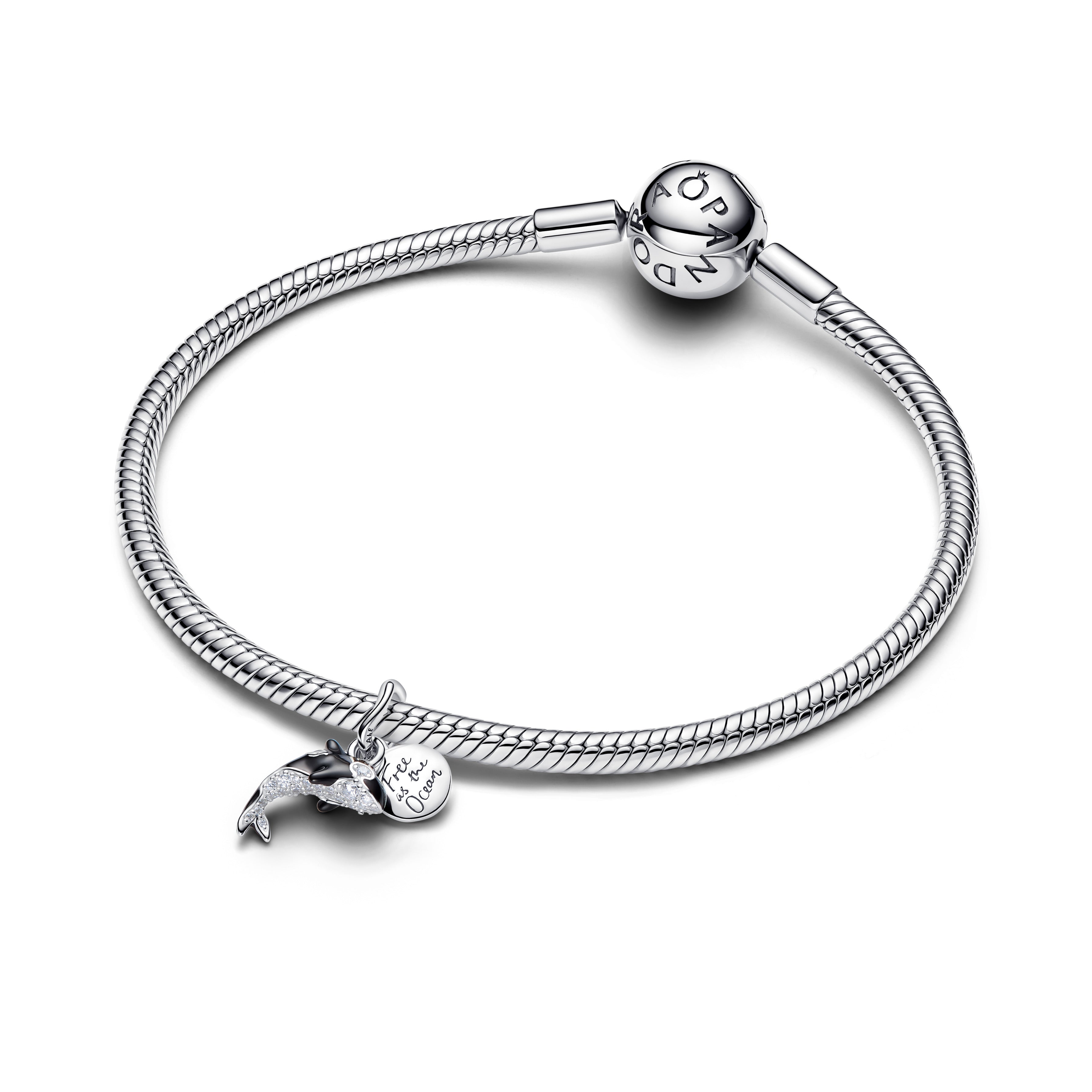 PANDORA Orca Dangle Charm Cubic Zirconia Black Animals Charms Bracelet Charm Jewelry Gift