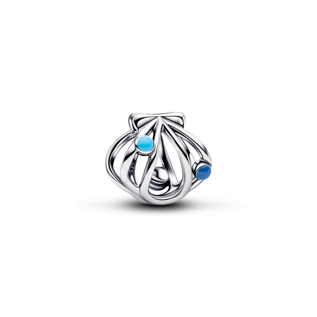 PANDORA Openwork Shell Charm Enamel Silver Animals Charms Bracelet Charm Jewelry Gift